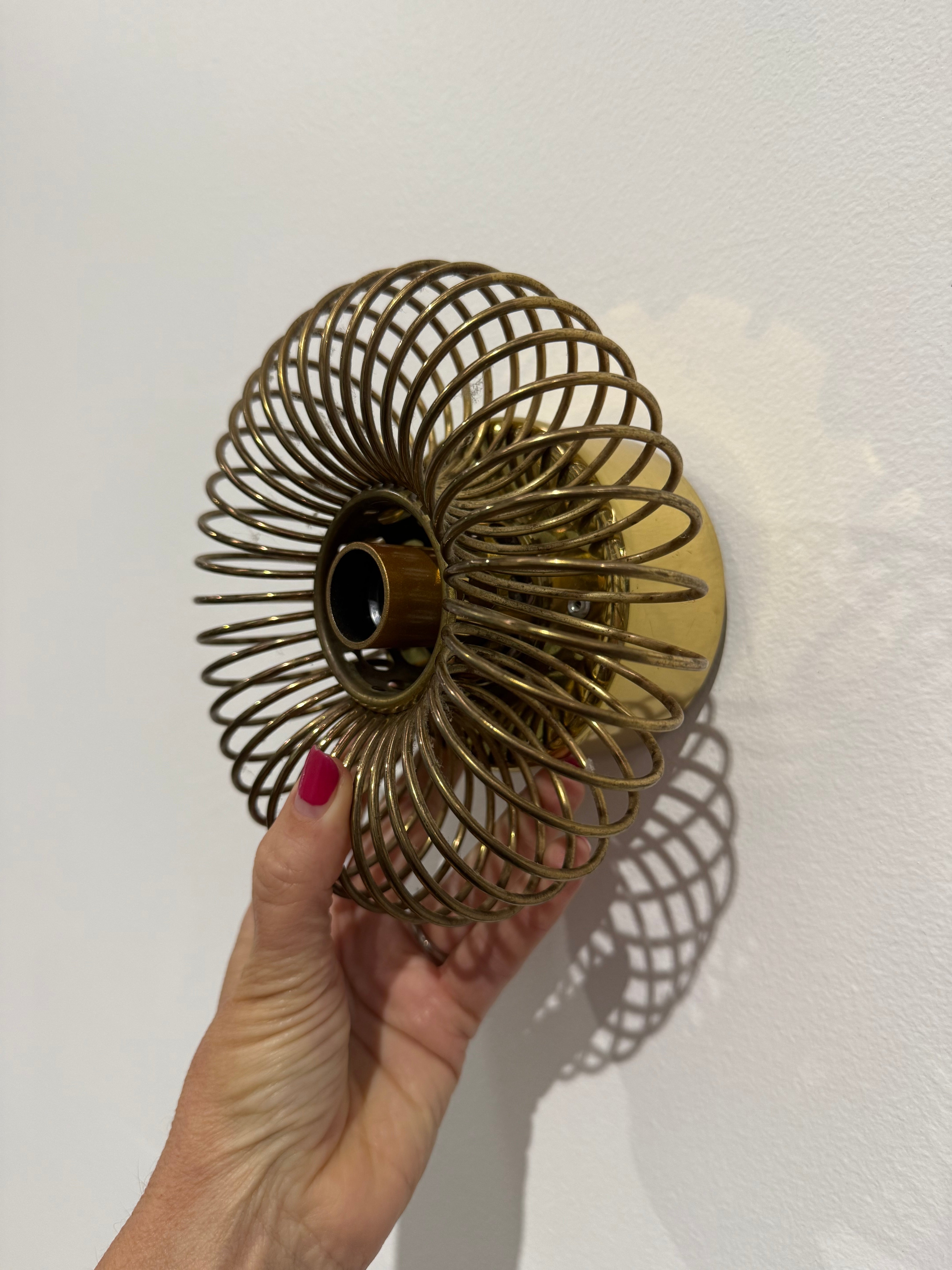 Pair of 1970's "Spring" Wall Lights by Oxar