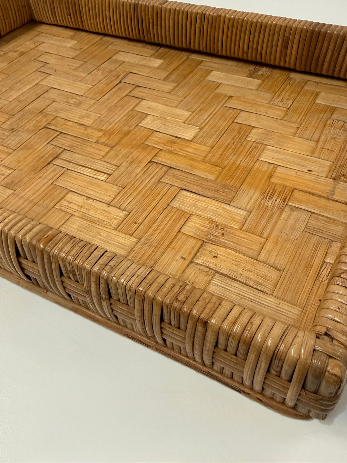 Italian Rattan & Bamboo Tray