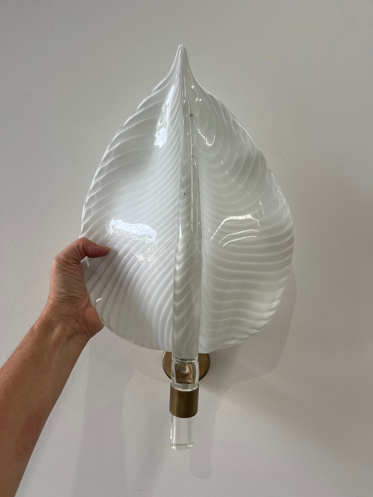 Large Murano Glass Leaf Wall Light