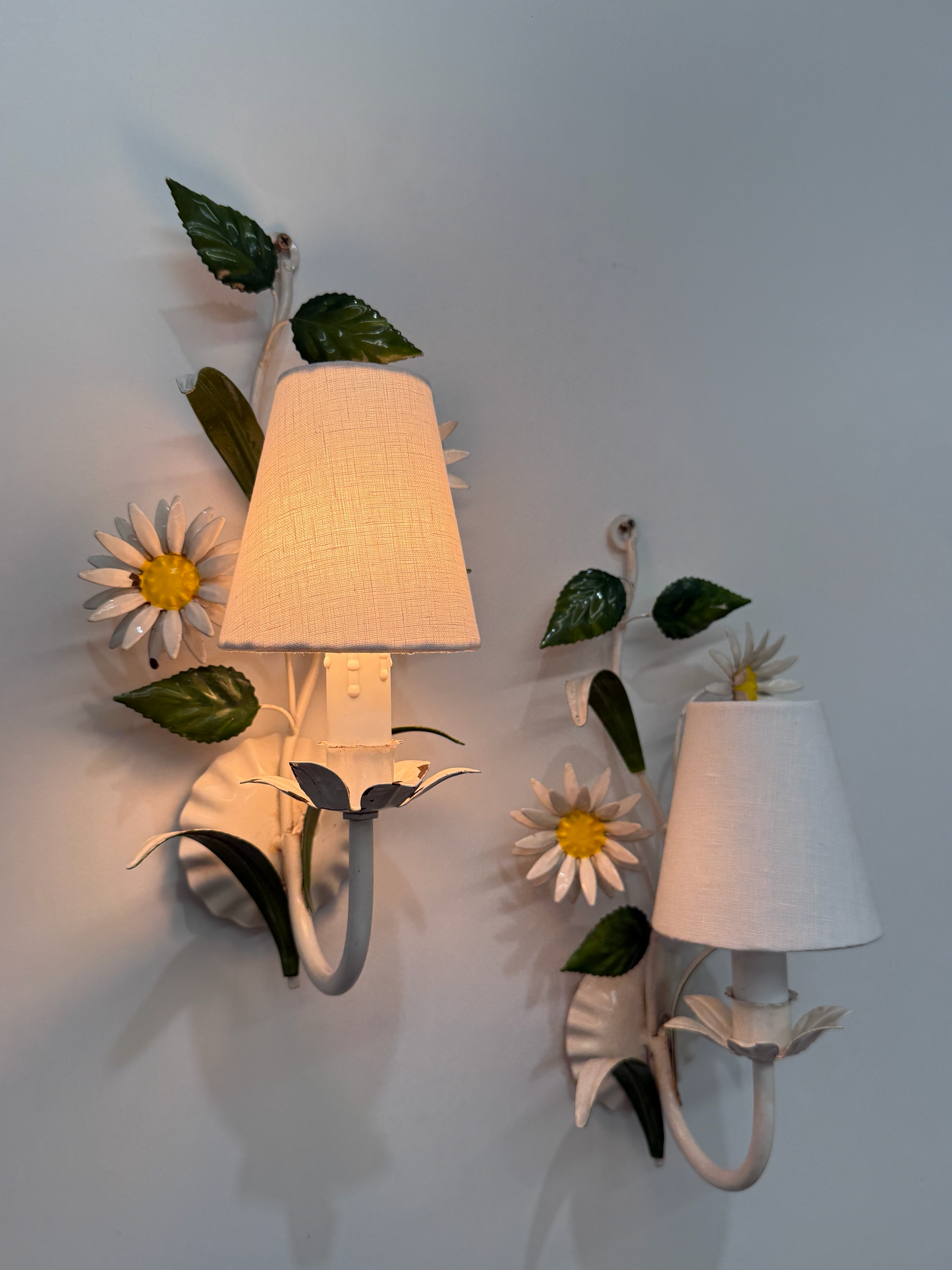 Pair of 1950’s French Floral Wall Lights