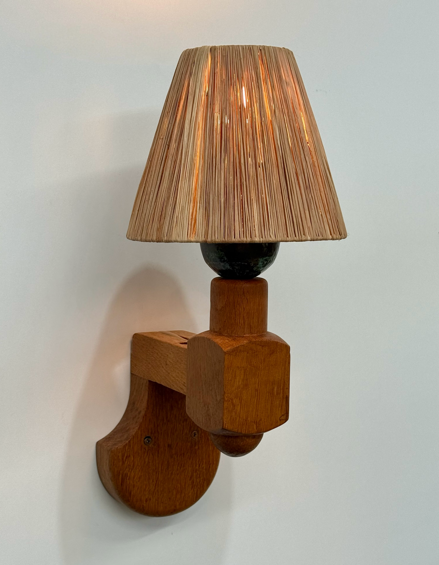 Guillerme et Chambron
Oak Wall Light, 1940’s