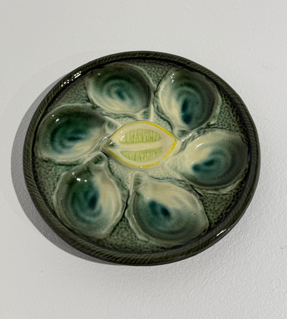 Antique French Ceramic Oyster Plate