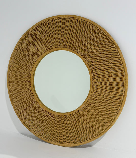 Vintage French Wicker Mirror, 1970’s