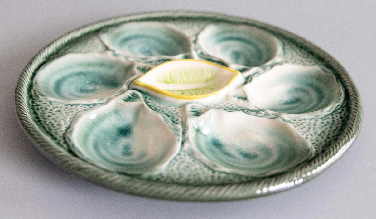 Antique French Ceramic Oyster Plate - 4 Available
