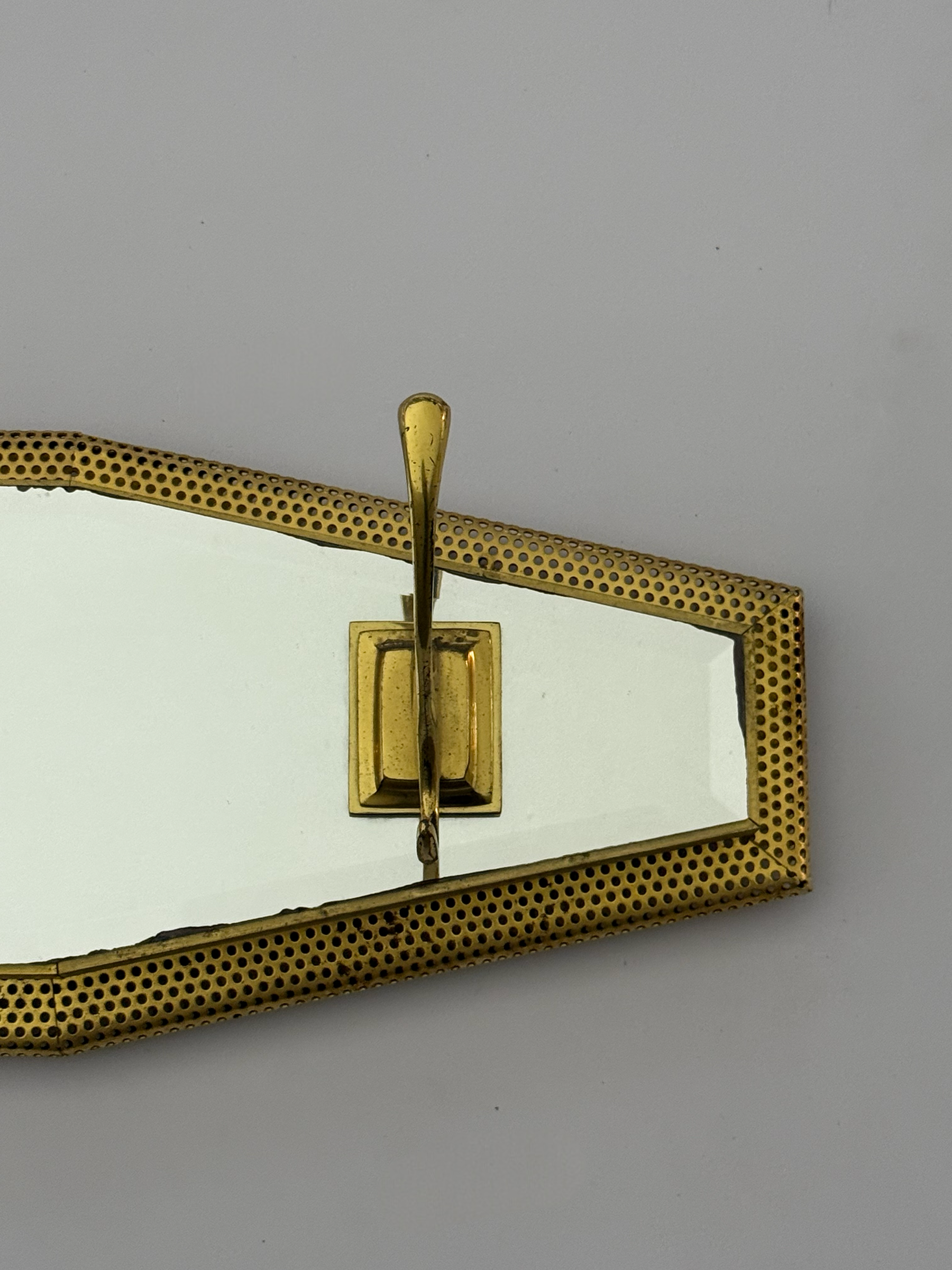 Vintage Perforated Brass Coat Rack