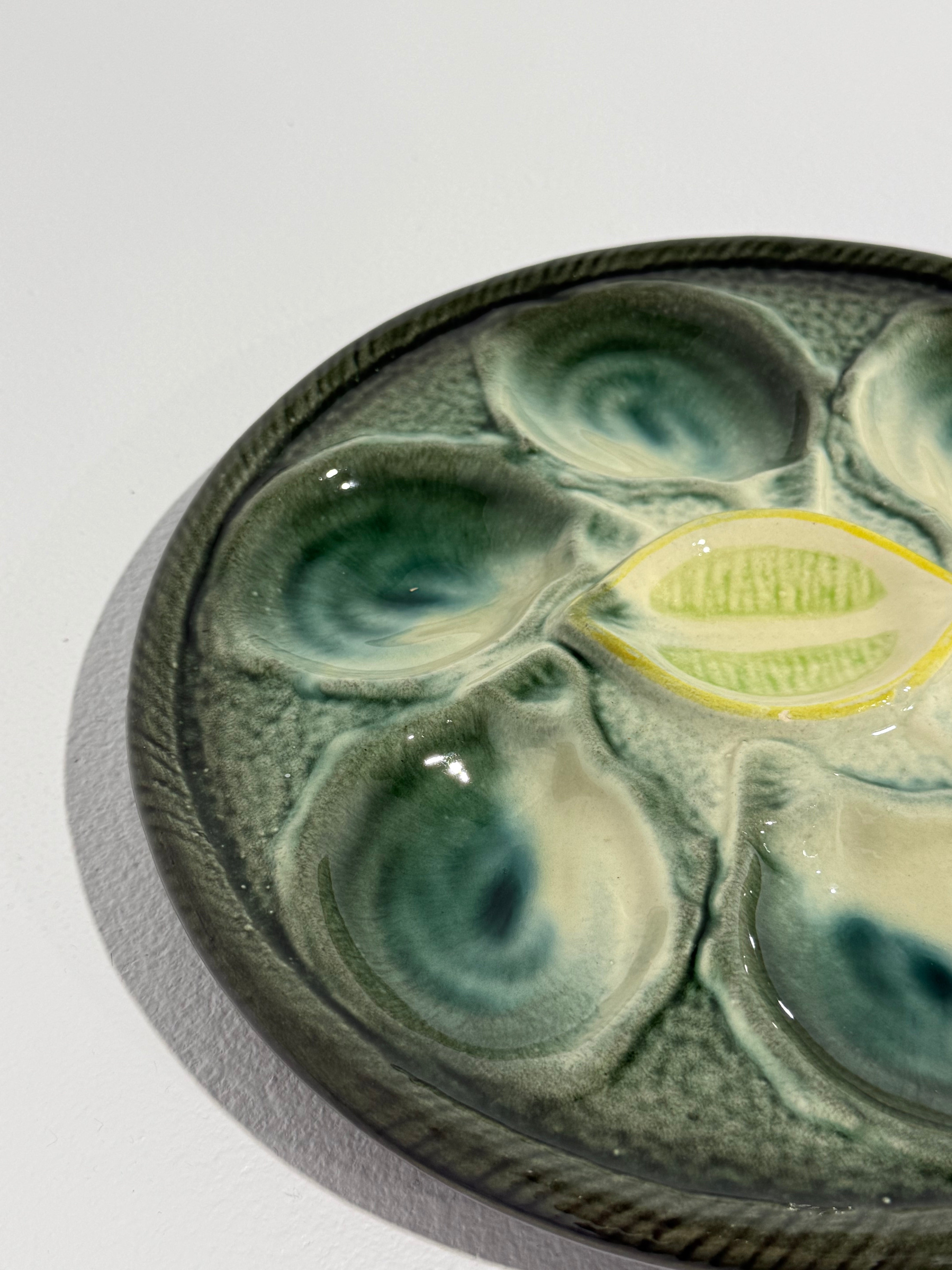Antique French Ceramic Oyster Plate
