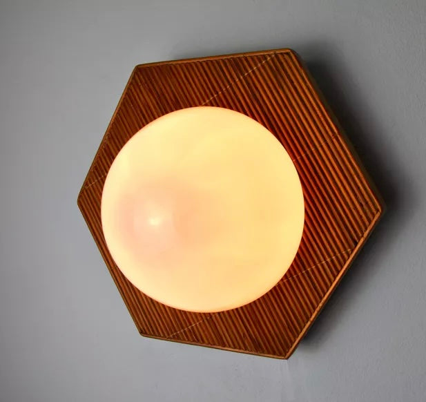 Large French Bamboo Wall Light - Two Available