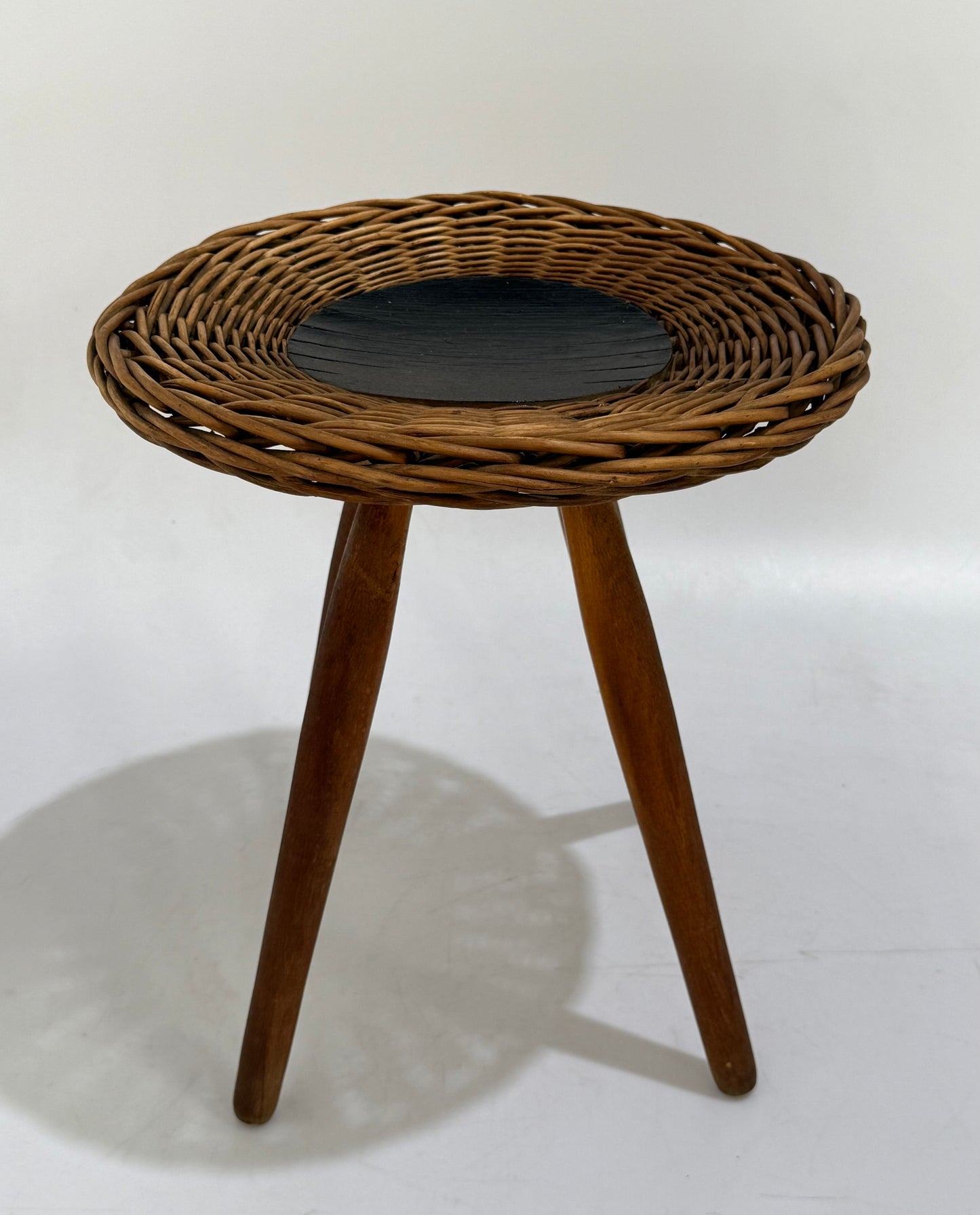 Vintage Wicker Stool by Jan Kalous