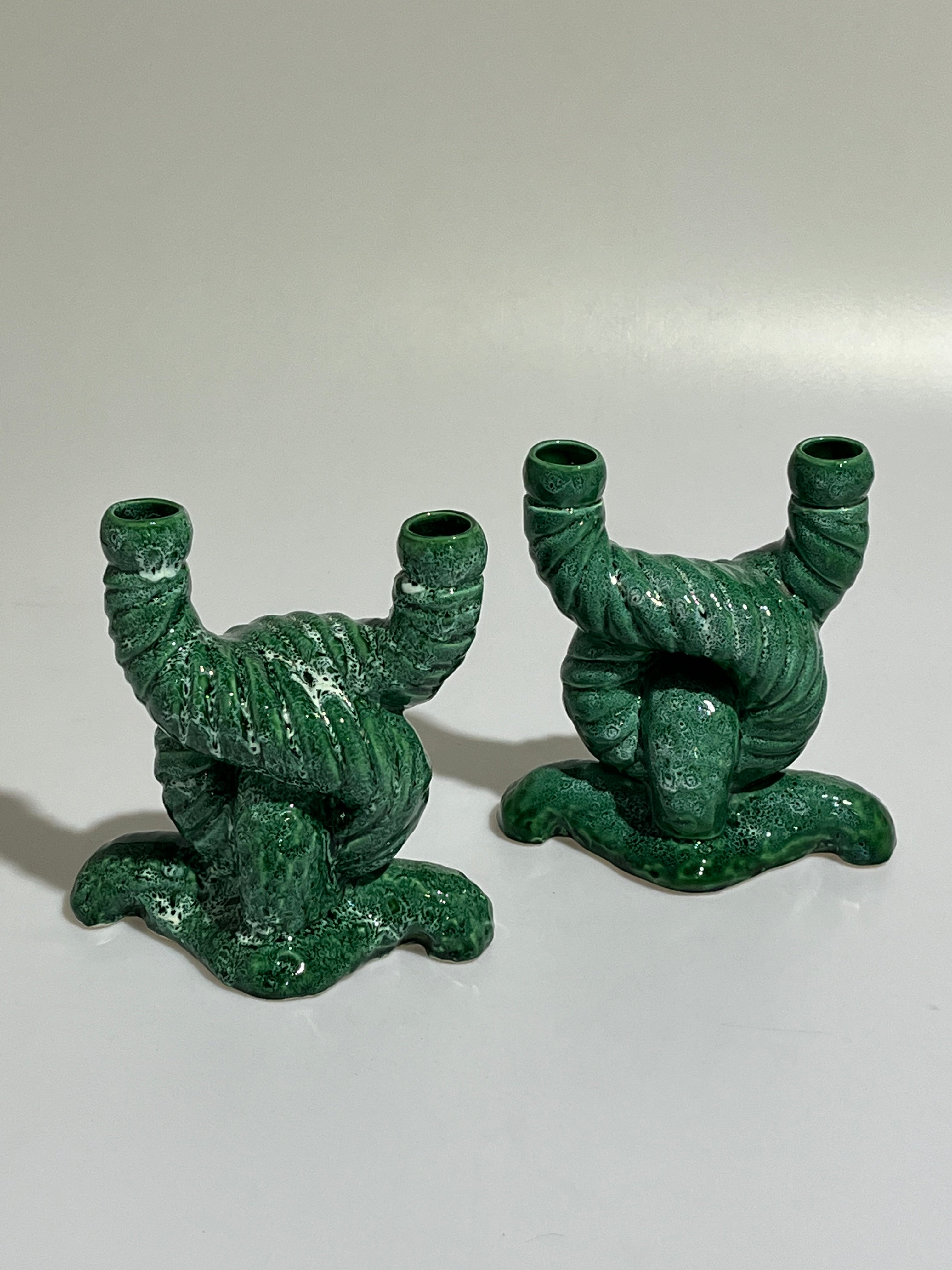 French Ceramic Candle Holder - Two Available