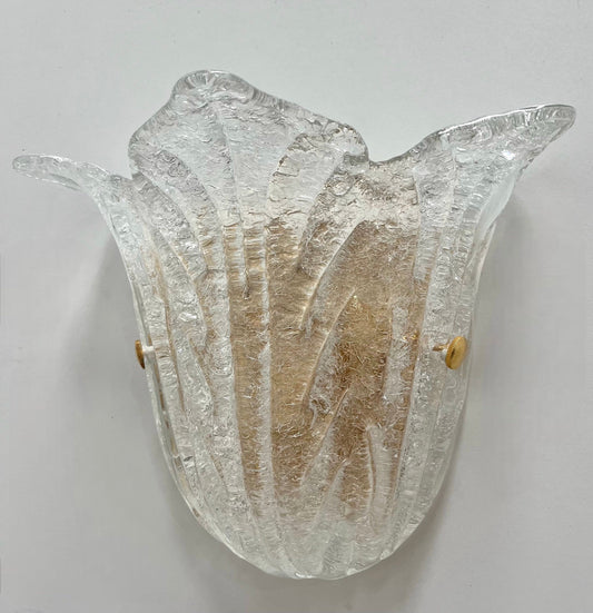 Pair of Murano Glass Tulip Wall Lights