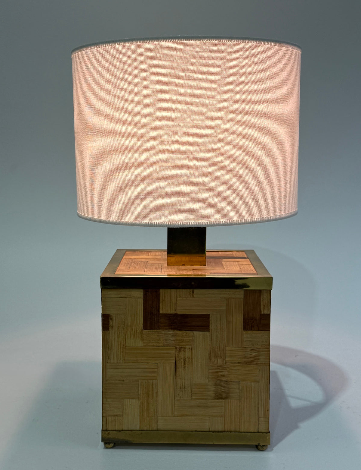 Vintage Italian Bamboo & Brass Lamp