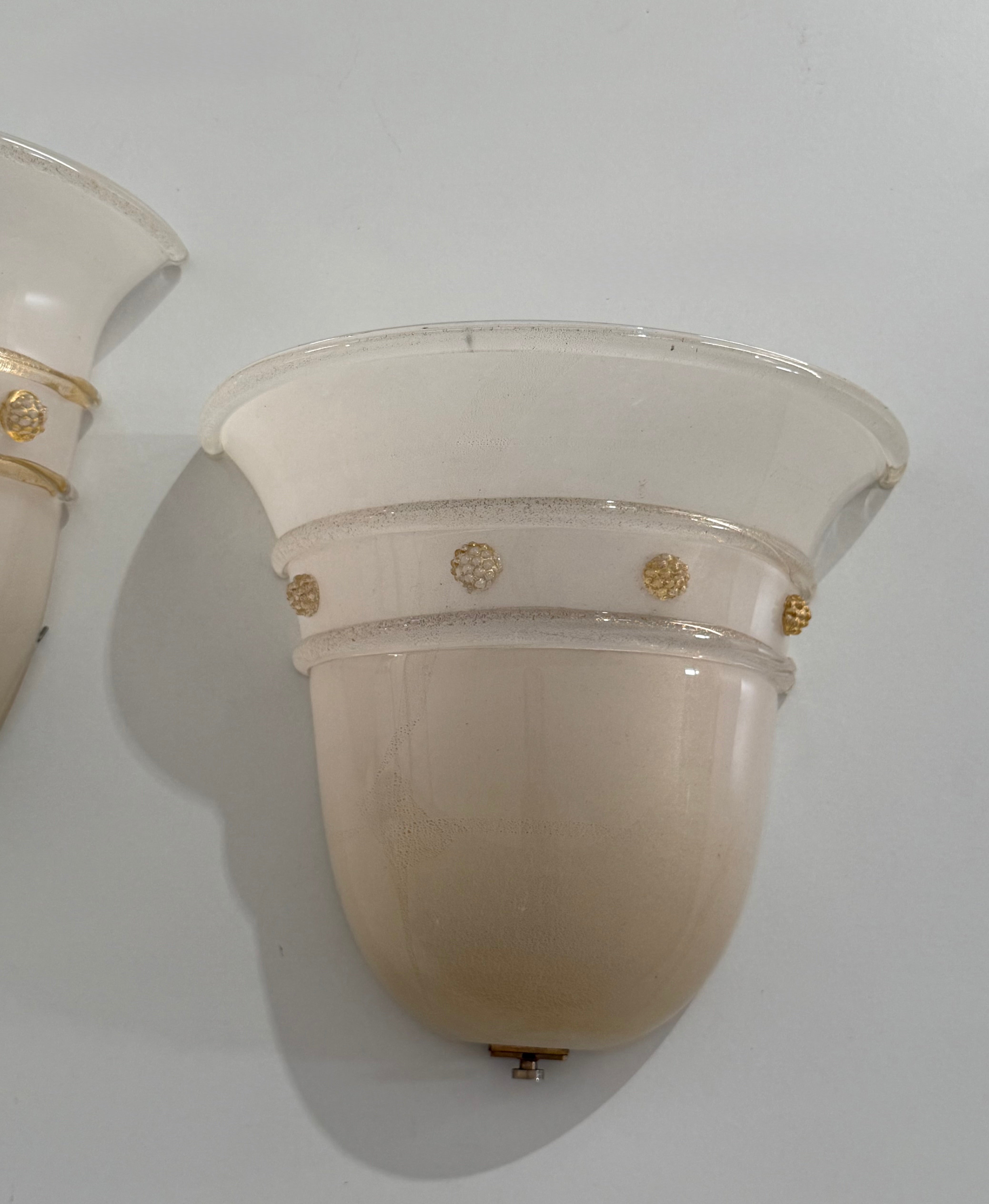 Pair of Murano Glass Wall Lights by Barovier & Toso