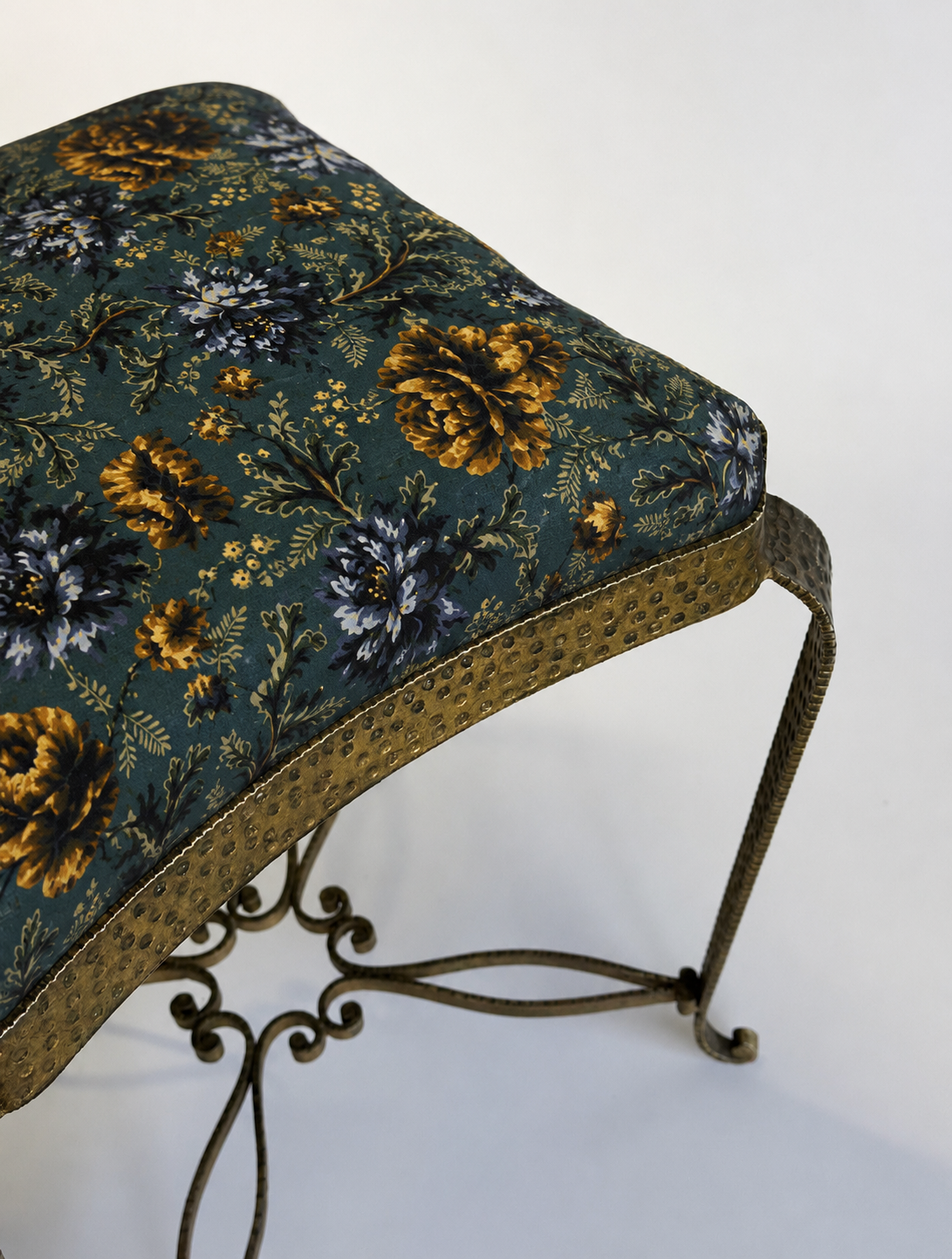 Gilded Iron Stool by Pierluigi Colli - Two Available
