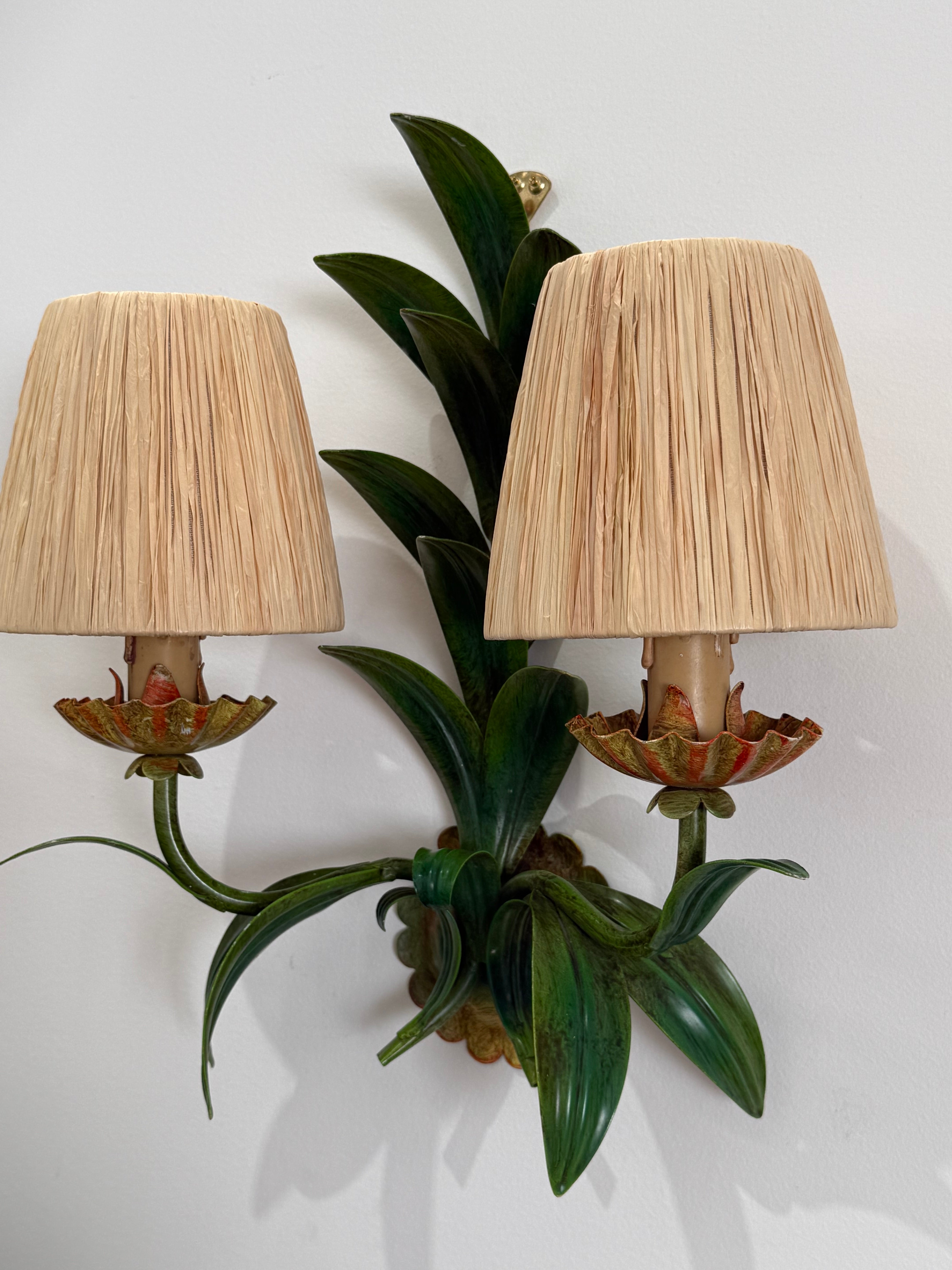 Pair of 1950’s French Tolware Wall Lights