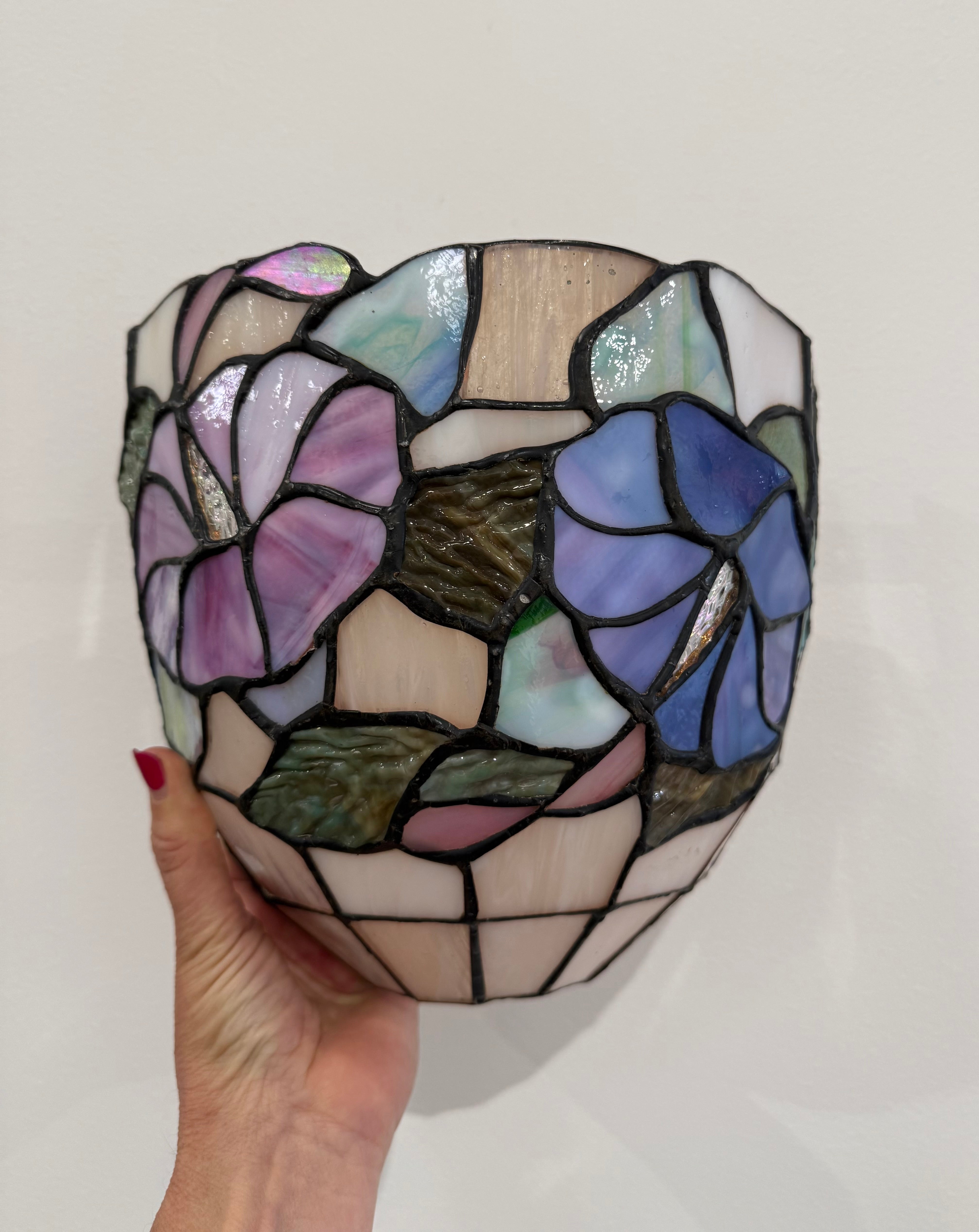 Vintage Tiffany Stained Glass Wall Lights - Two Available