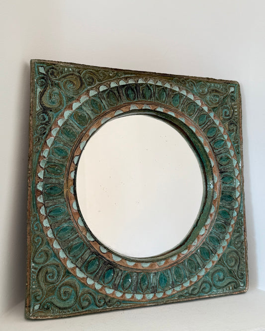 Vintage French Ceramic Mirror