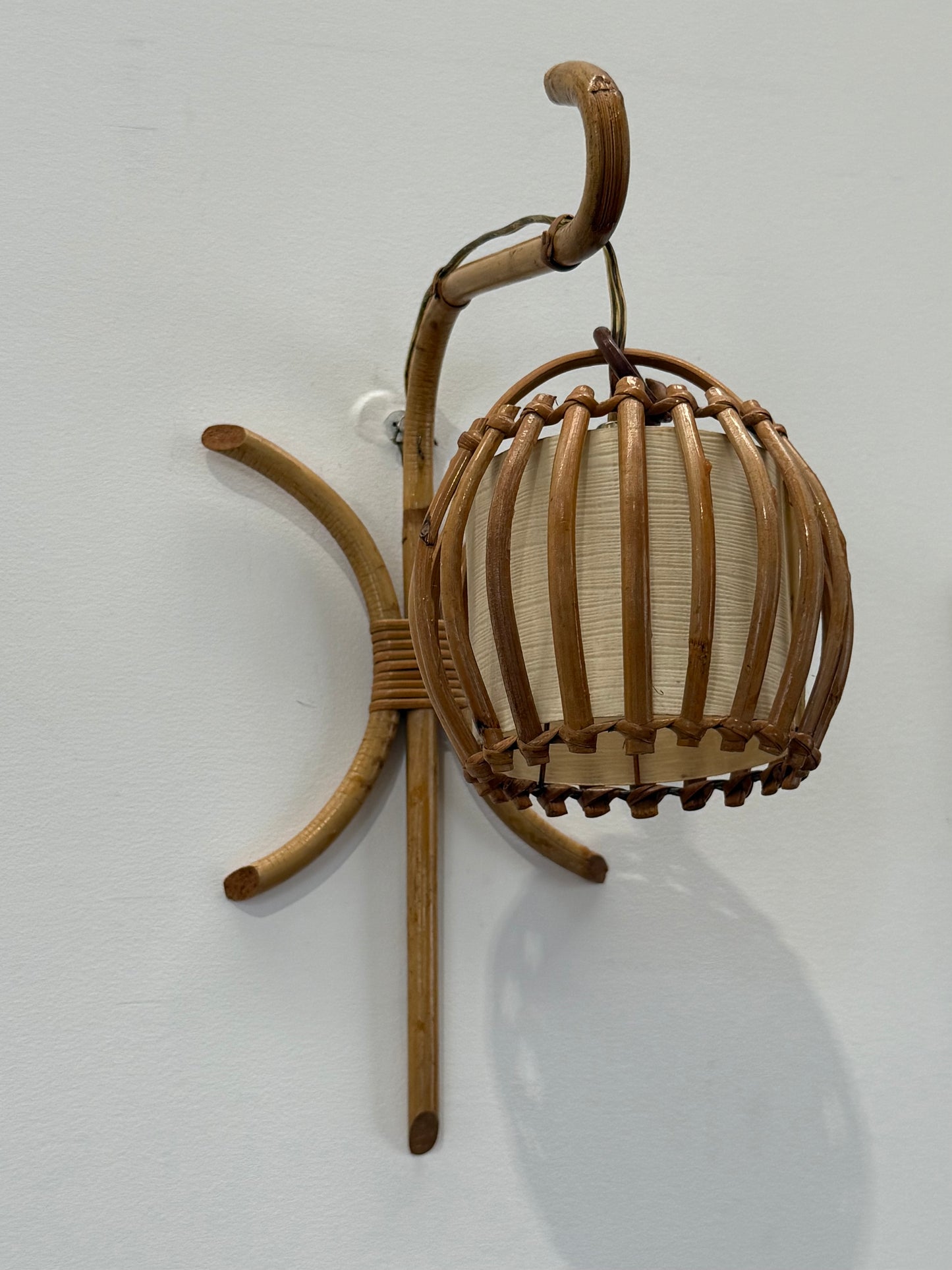 1970’s French Bamboo Wall Lights by Louis Sognot