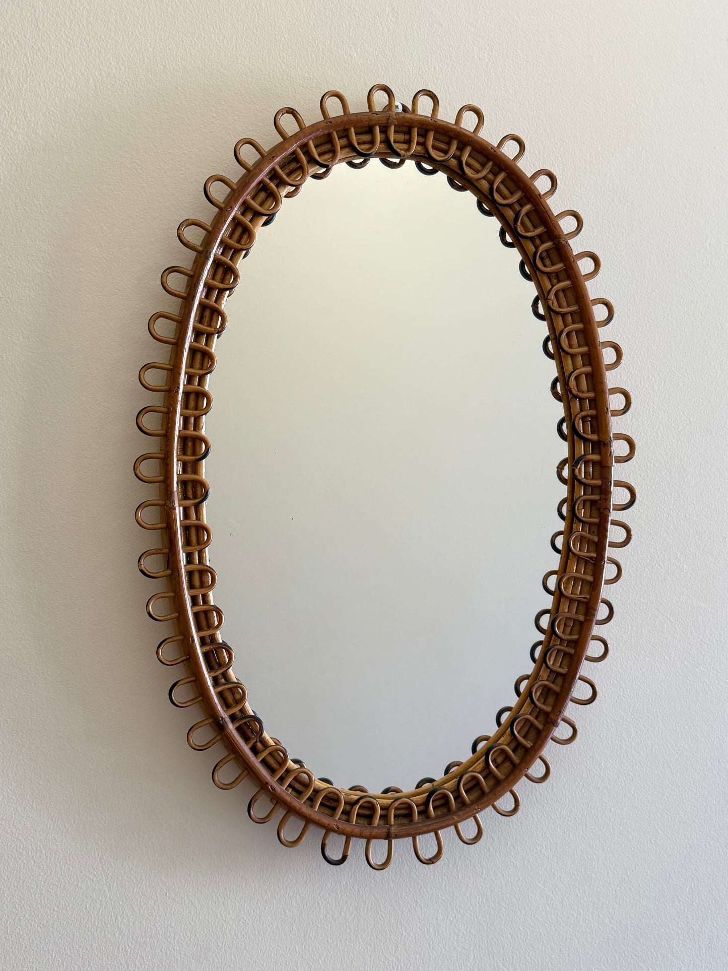 Italian Bamboo Loop Mirror by Bonacina