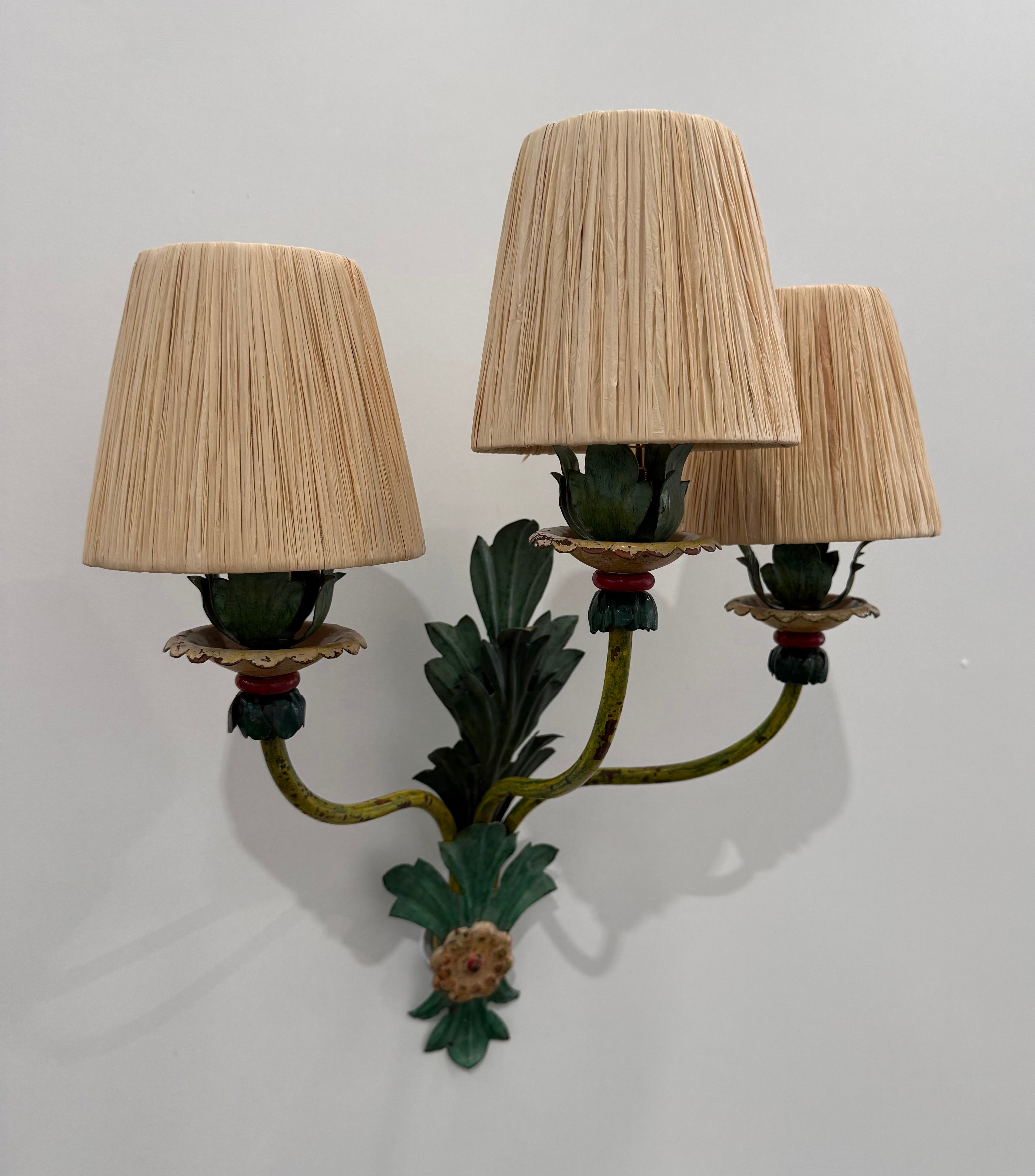 Pair of 1950’s Italian Tolware Wall Lights
