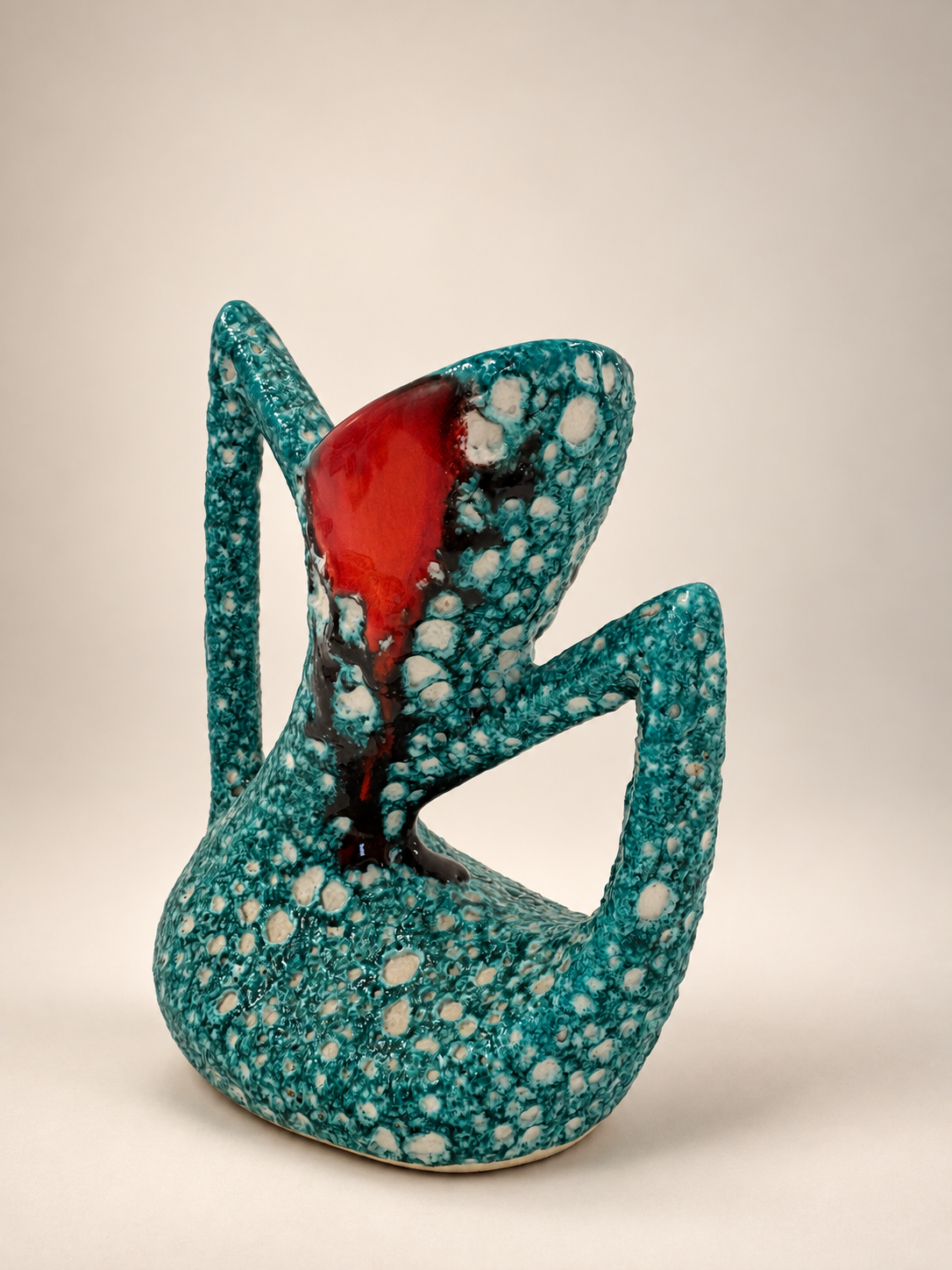 French Ceramic Fat Lava Vase