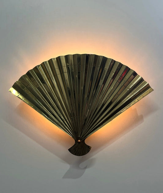 1970’s Italian Brass Fan Wall Light - Two Available