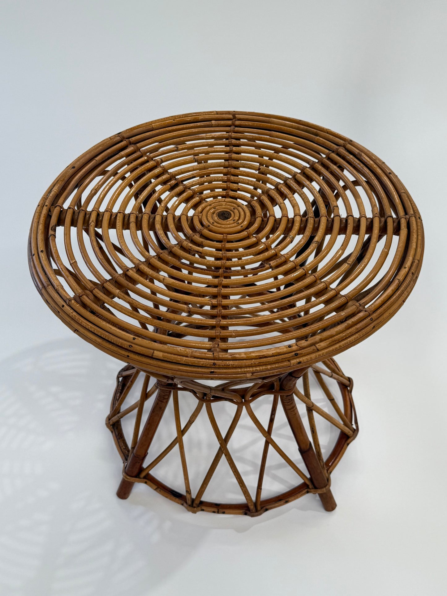 1950’s Italian Bamboo Side Table by Lio Cariminate