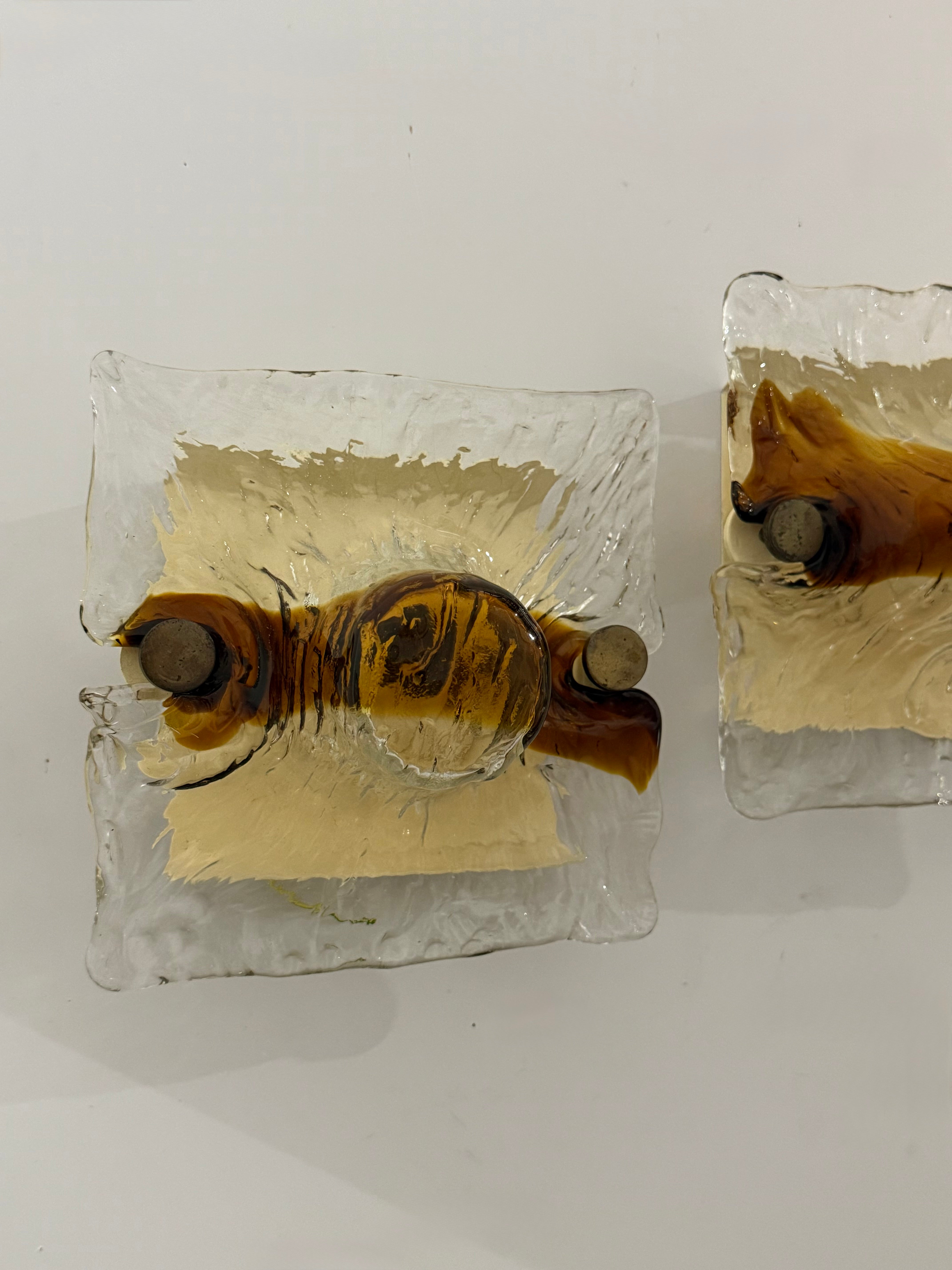 Pair of Murano Wall Lights by Toni Zuccheri for Venini