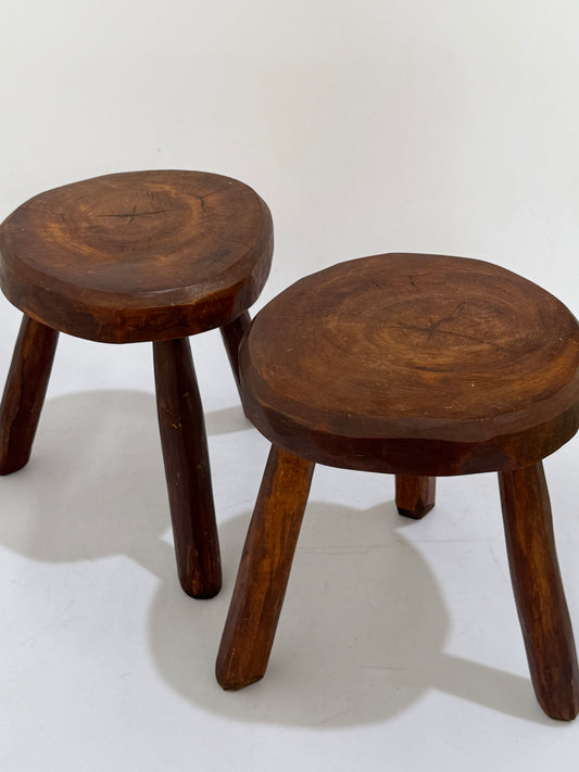 Vintage French Brutalist Tabouret - Two Available