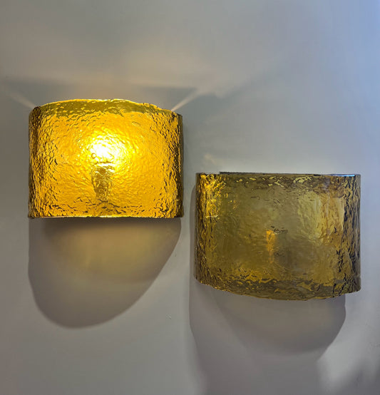 Pair of 1970’s Murano Wall Lights by Mazzega