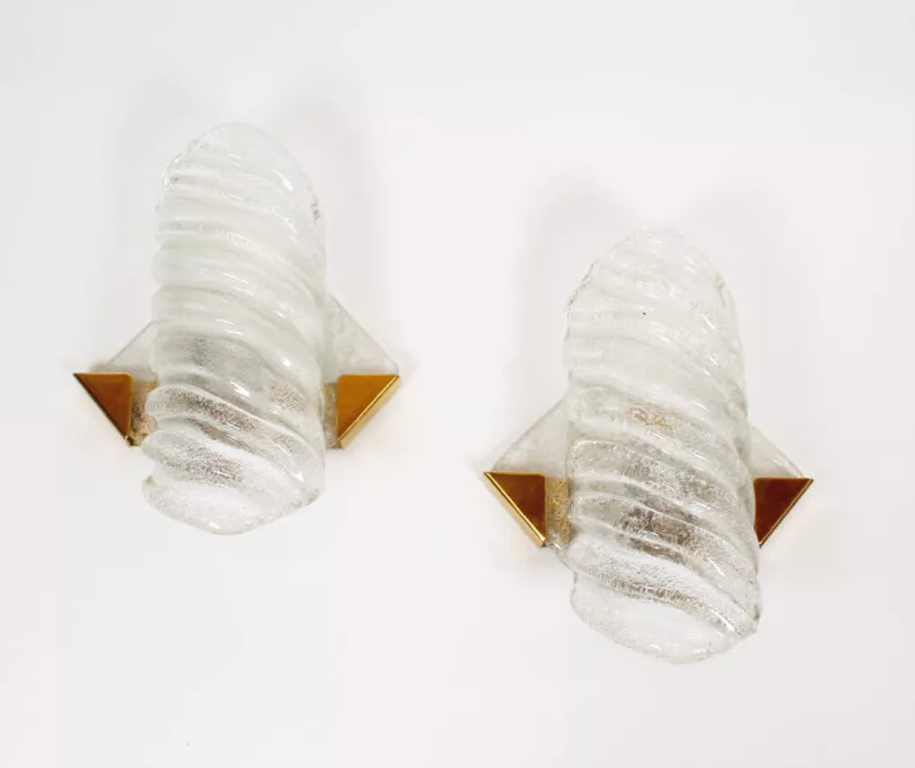 Pair of Murano Wall Lights by Hillebrand