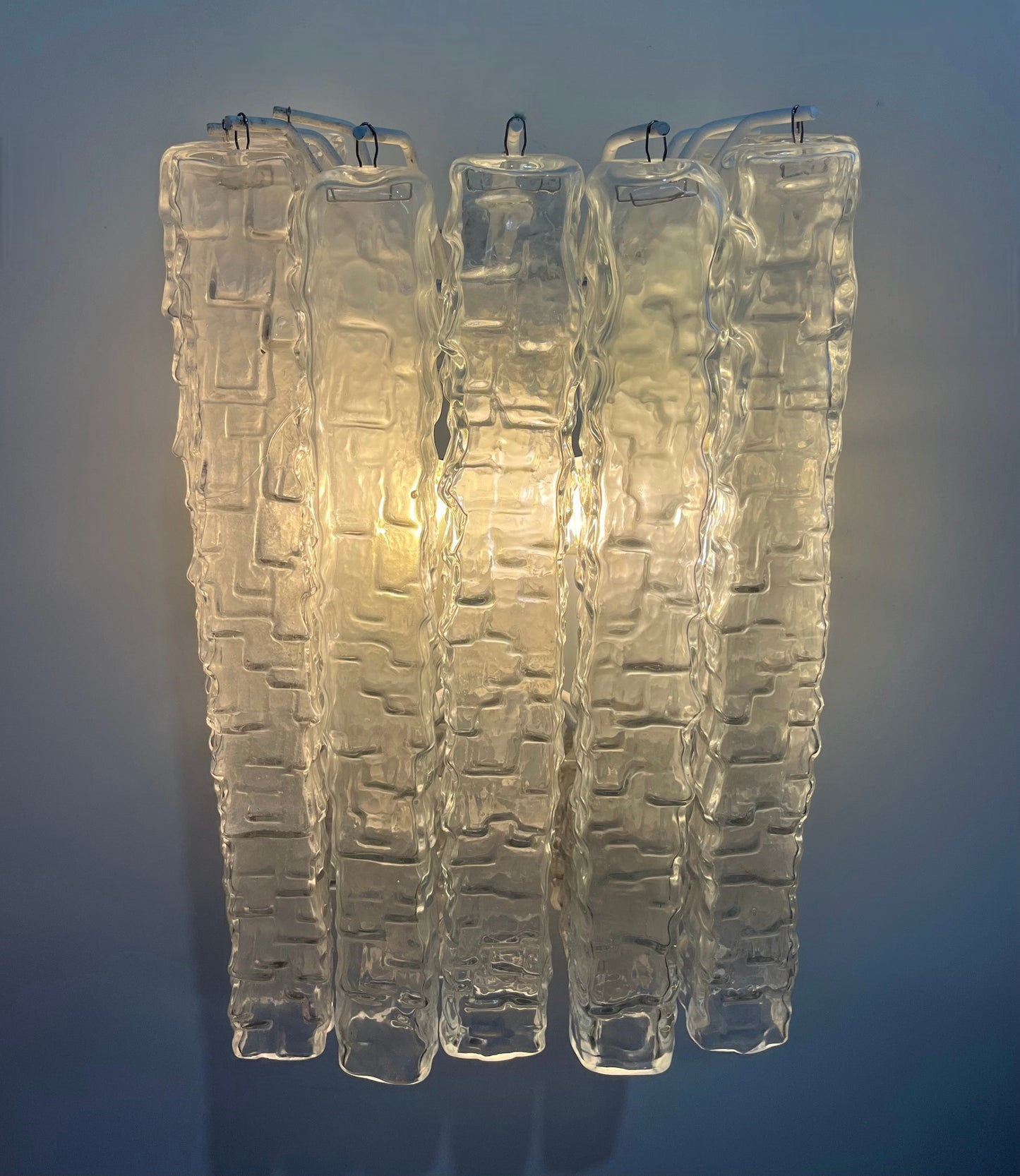 Pair of Murano Glass Tube Wall Lights by Venini