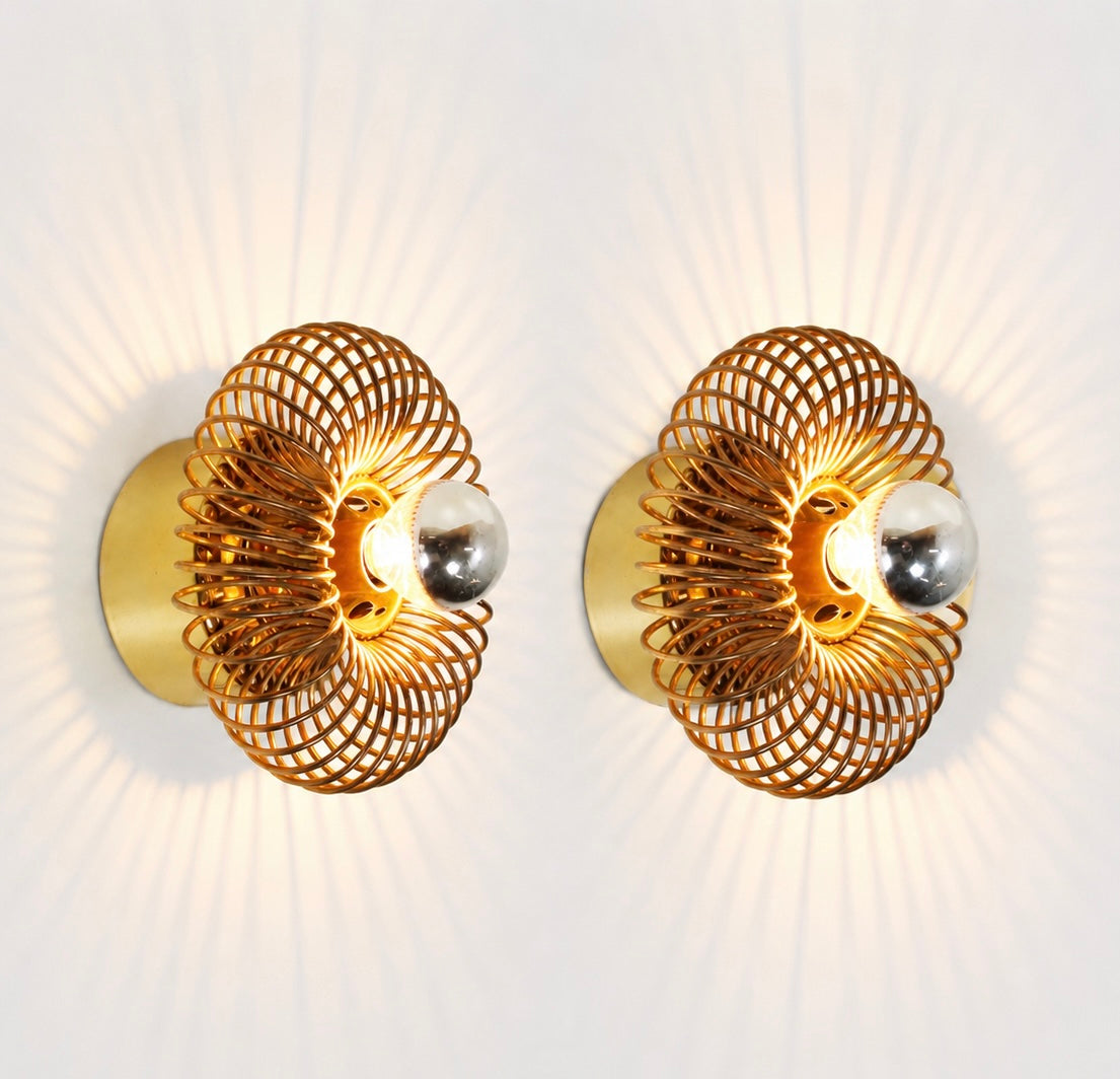 Pair of 1970's "Spring" Wall Lights by Oxar