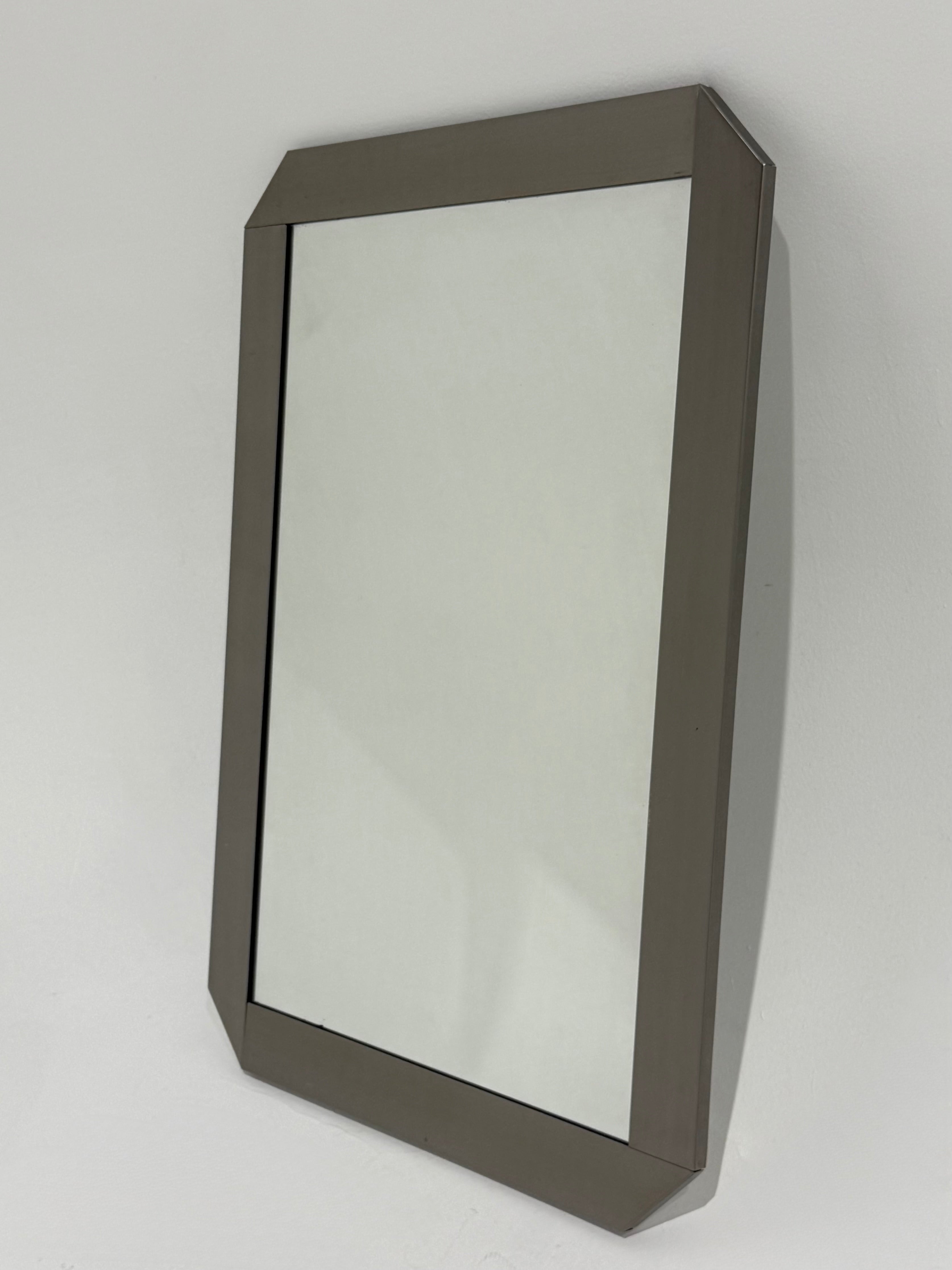 Italian Stainless Steel Mirror by Valenti, 1970s