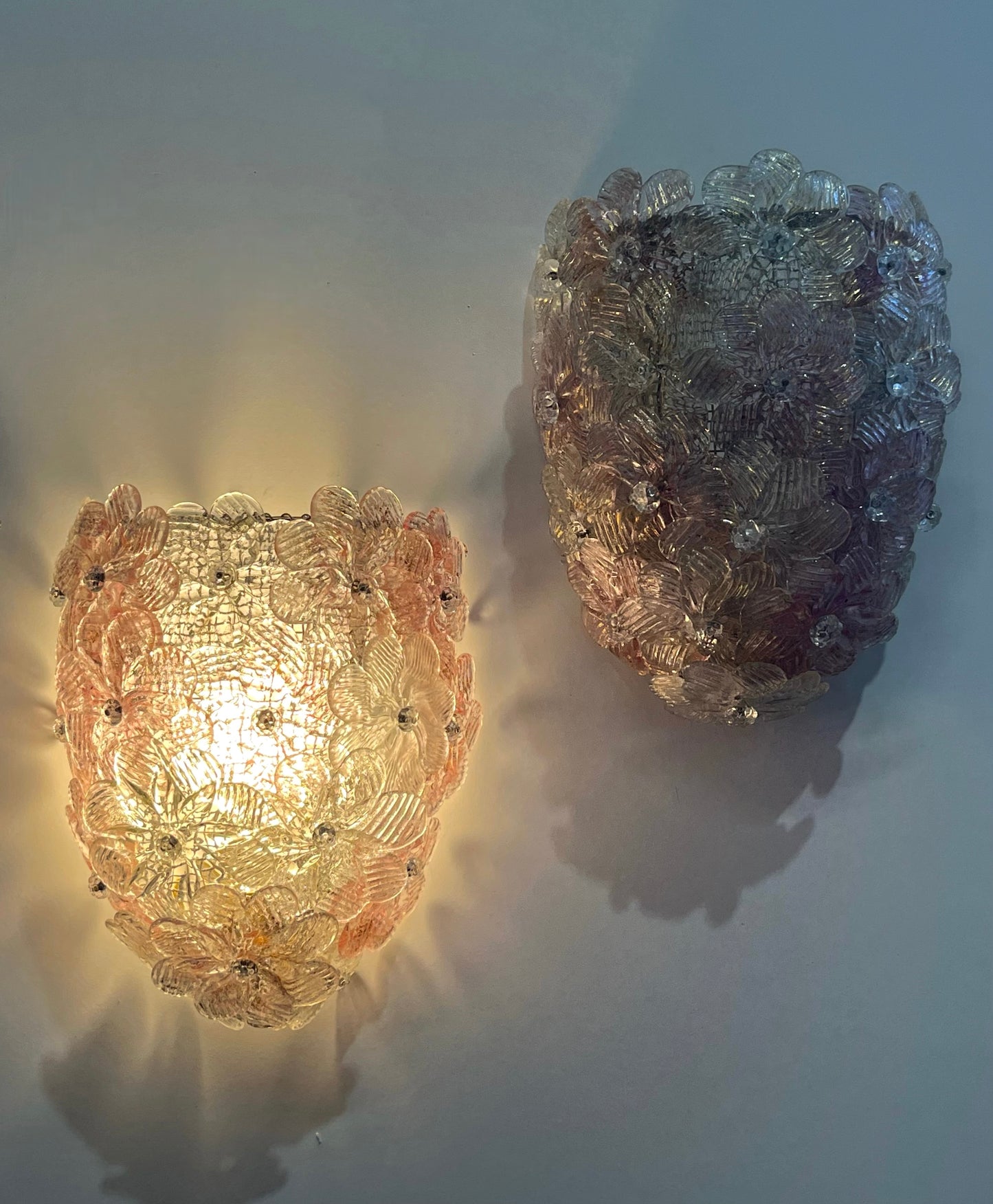 Murano Floral Wall Light by Seguso - Two Available