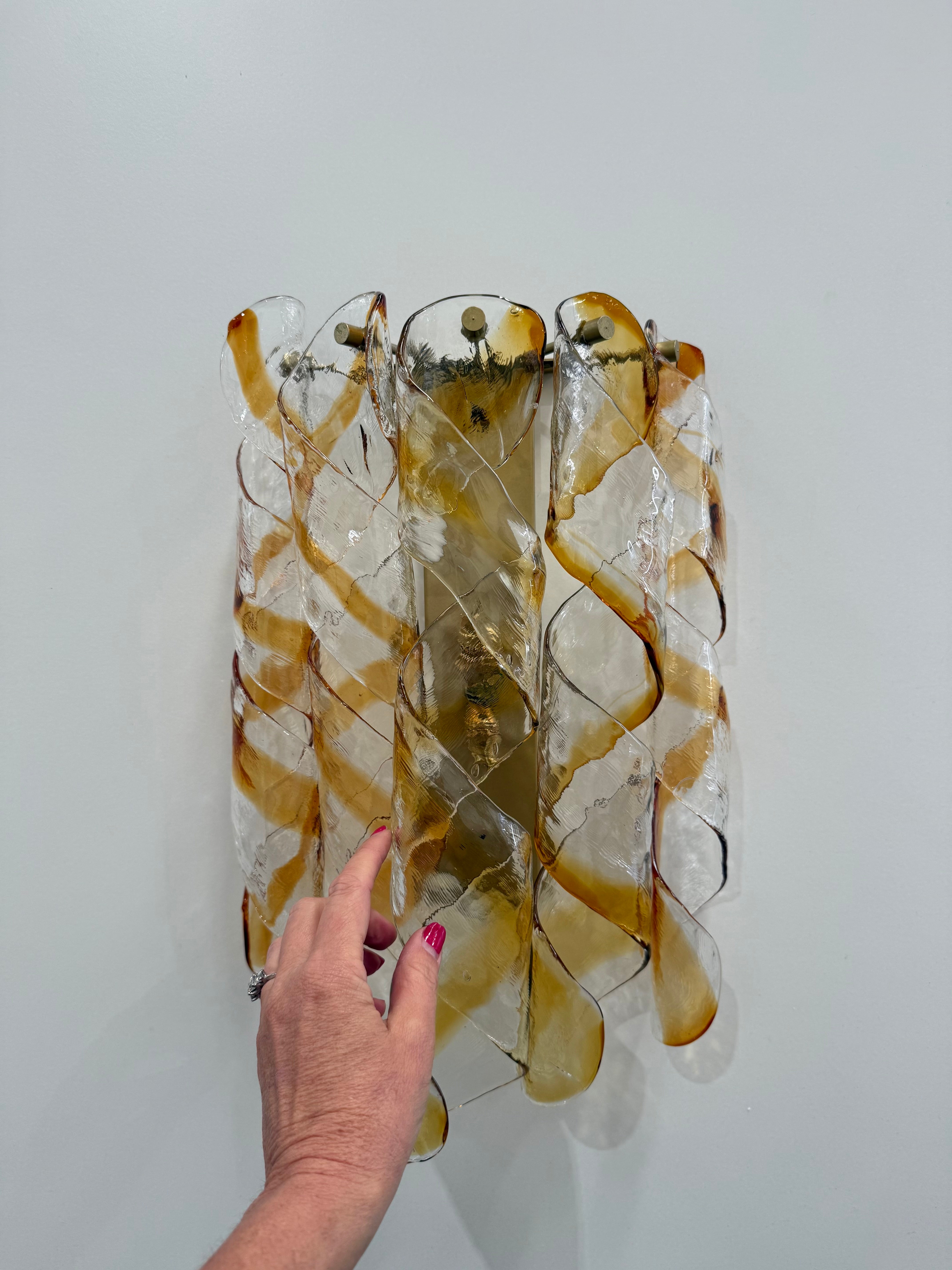 1970’s Murano Torciglione Wall Light by Mazzega - THREE Available