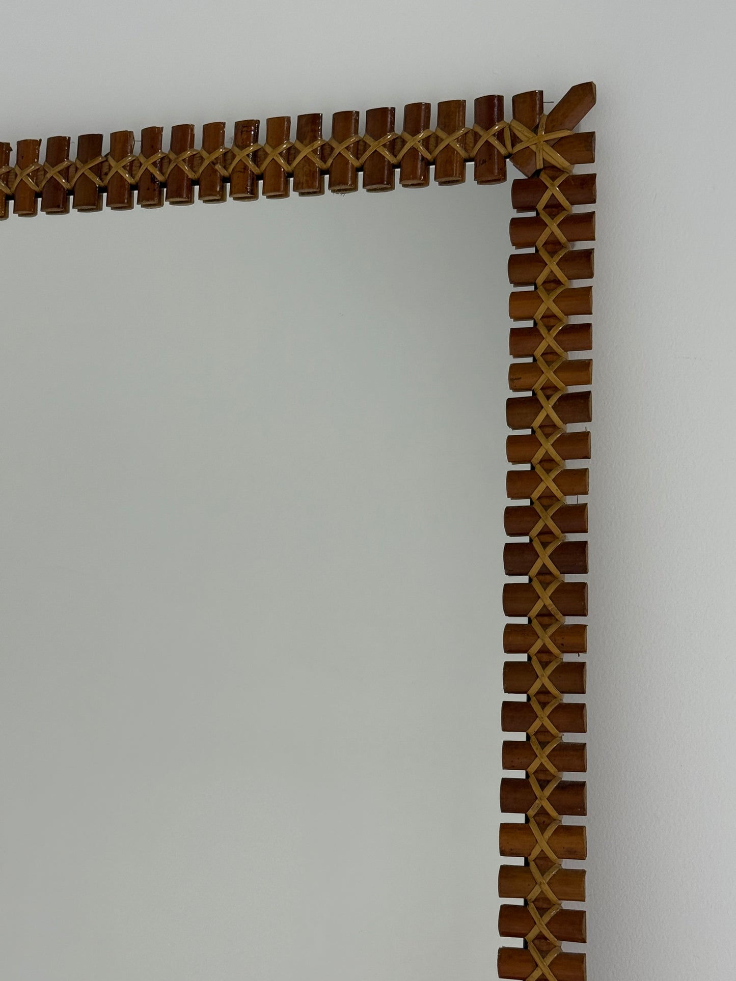 Full Length Italian Bamboo Mirror by Bonacina