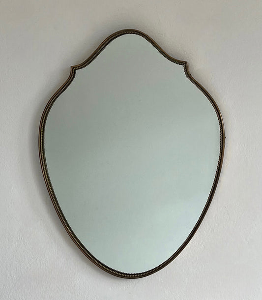 Vintage Italian Brass Beaded Mirror