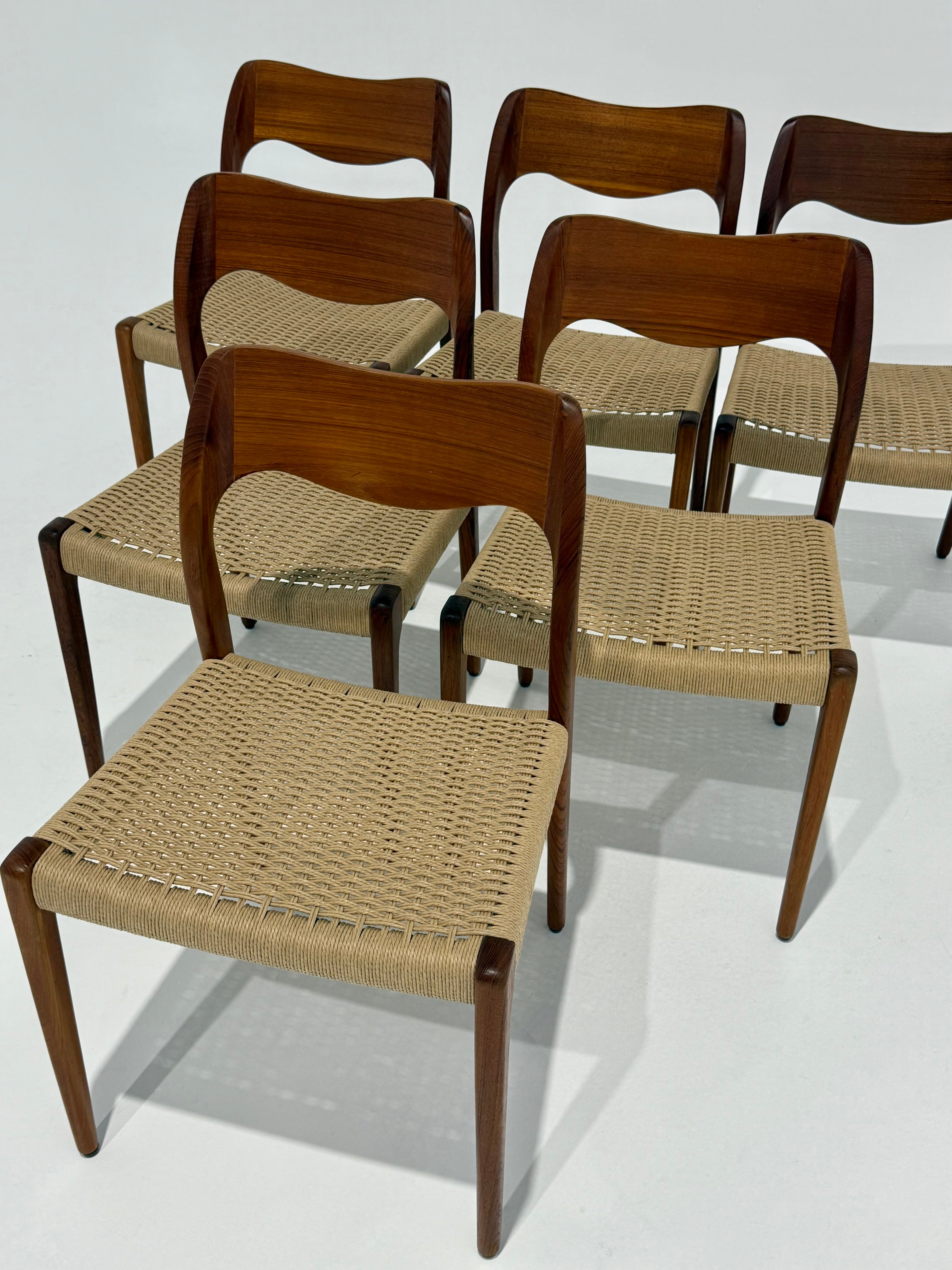Set of 6 Danish JL Moller Model 71 Dining Chairs