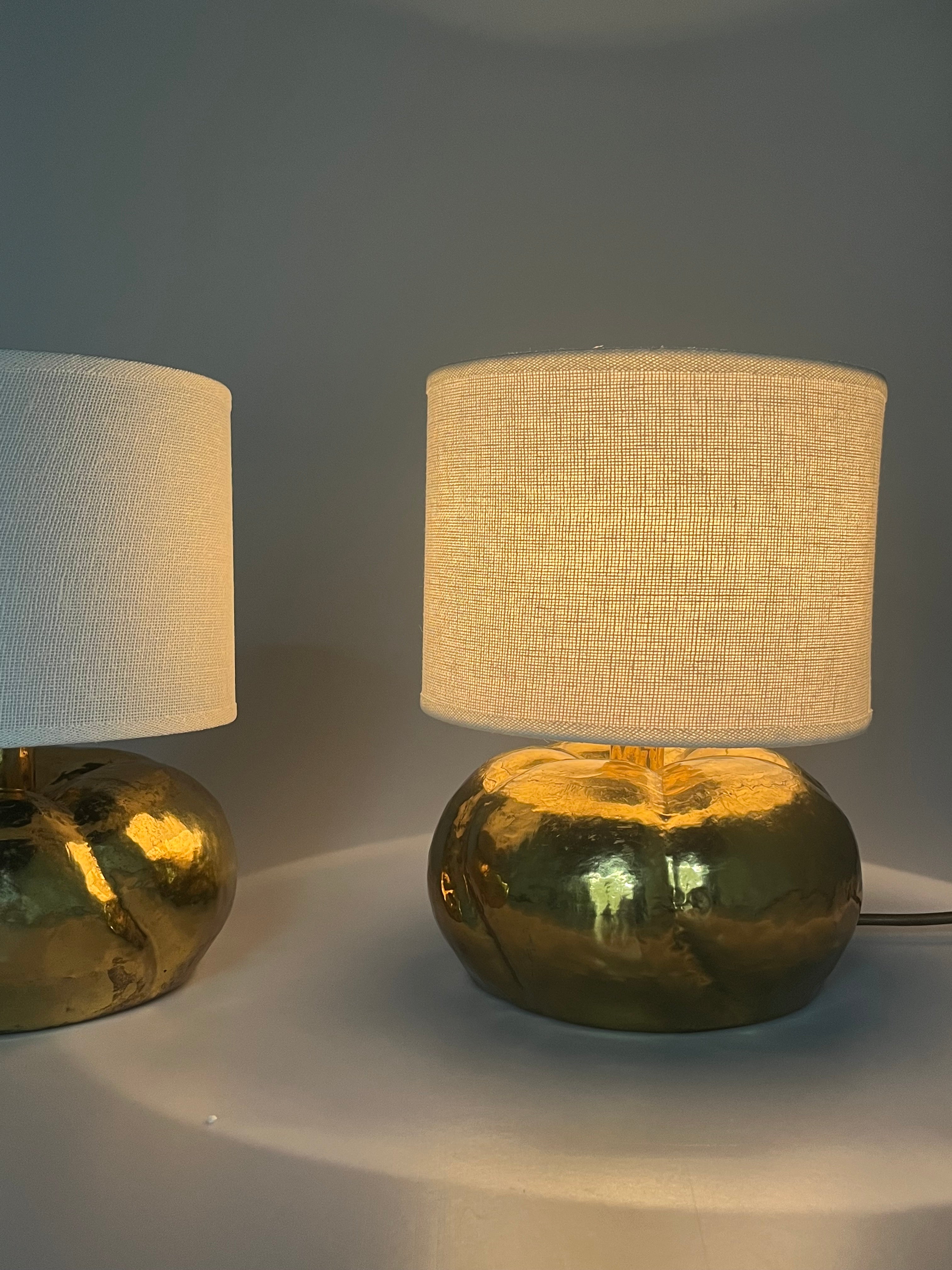 Pair of 1970’s Italian Brass Table Lamps