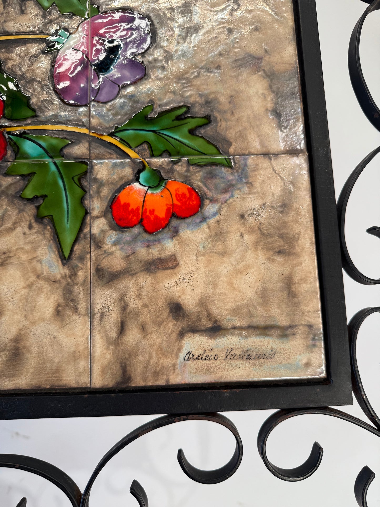 French Wrought Iron Tiled Coffee Table