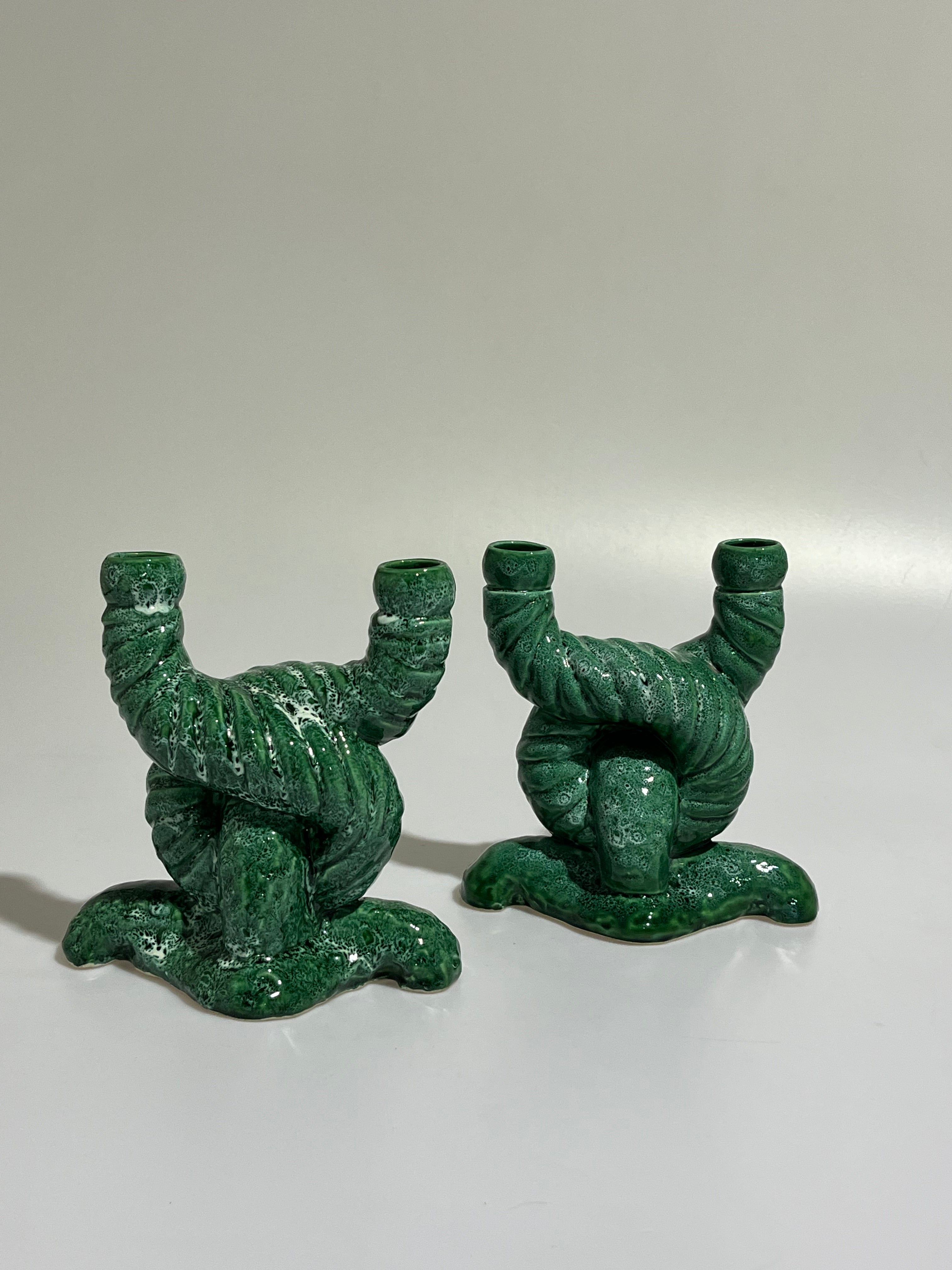 French Ceramic Candle Holder - Two Available