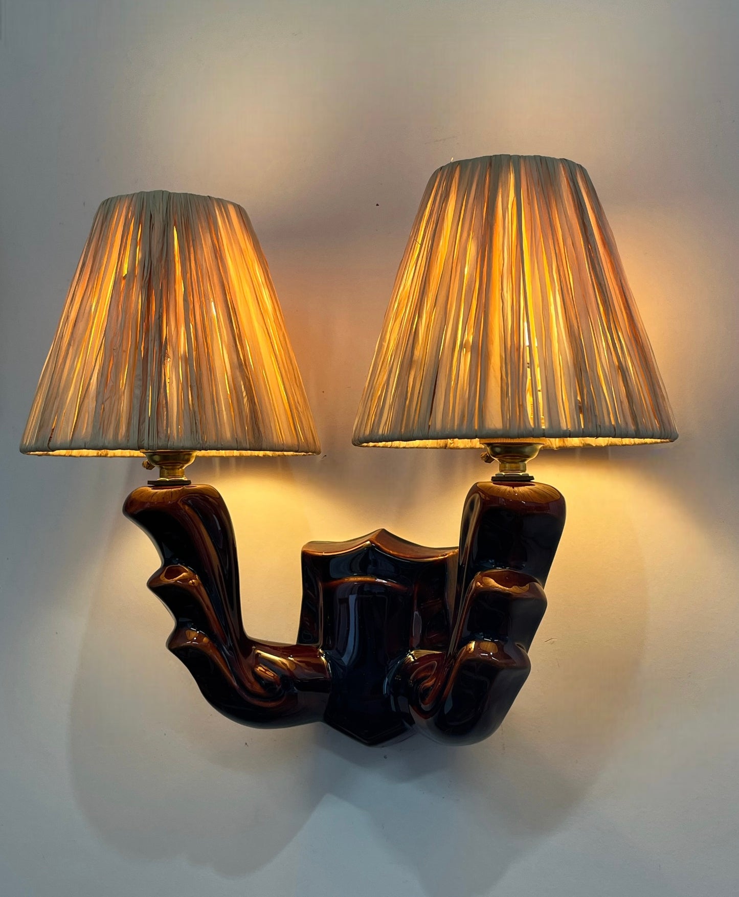 1950’s French Ceramic Wall Light - Two Available