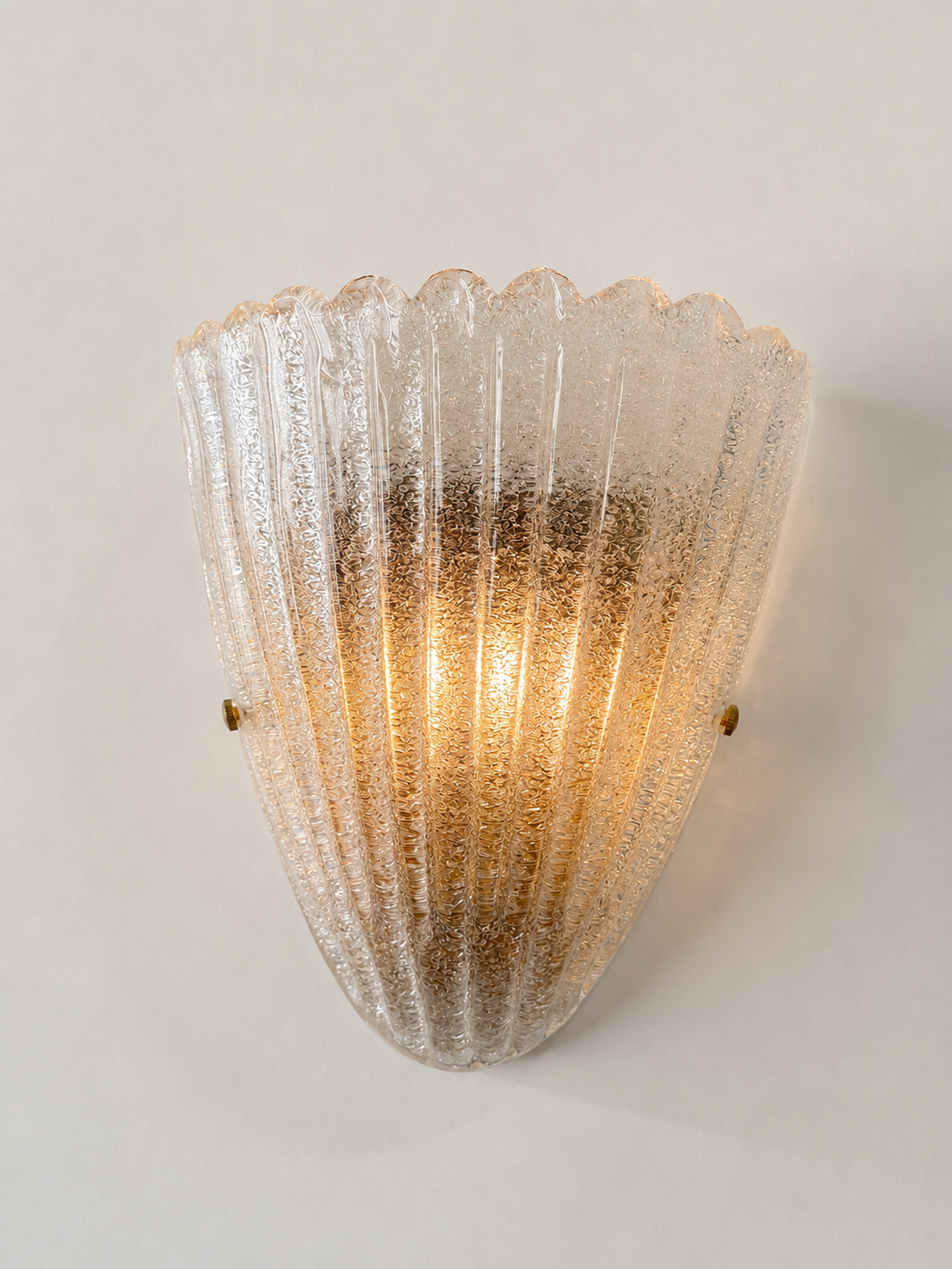 Pair of Vintage Murano Scalloped Wall Lights