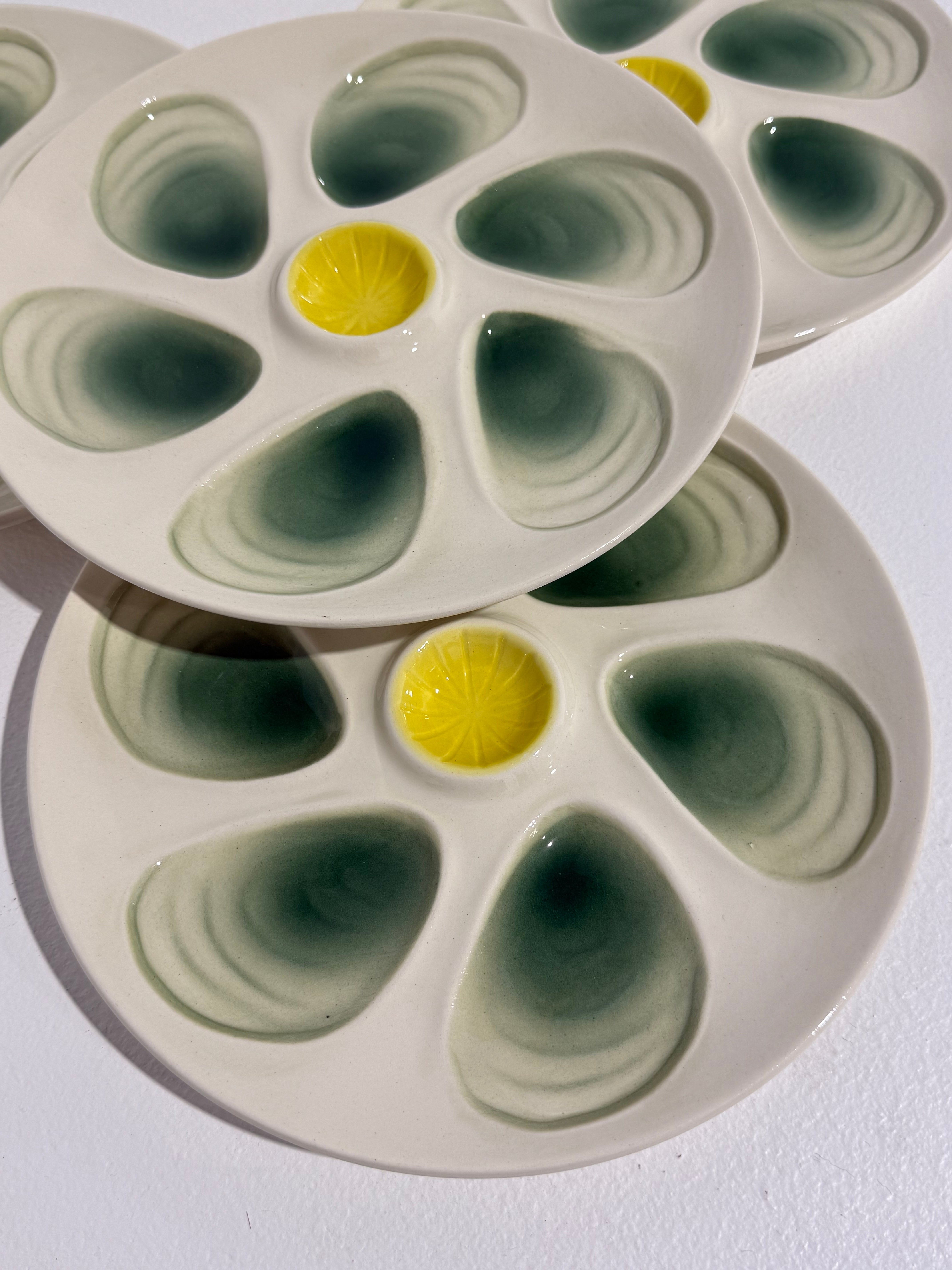 French Ceramic Oyster Plate - Four Available