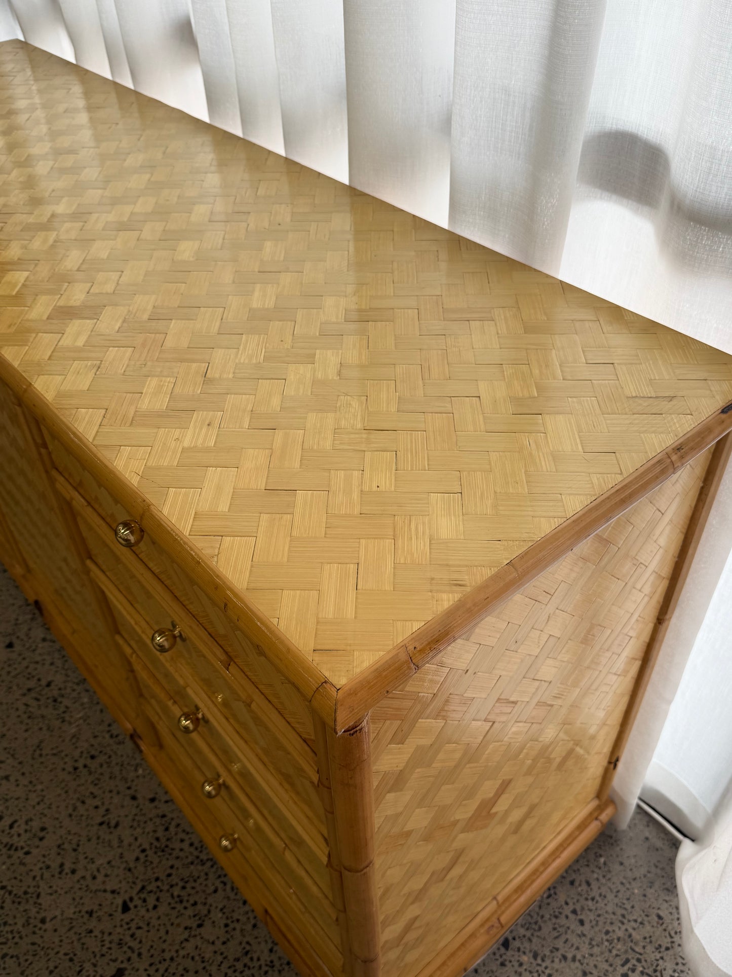 Italian Pressed Bamboo Sideboard by Vivai Del Sud