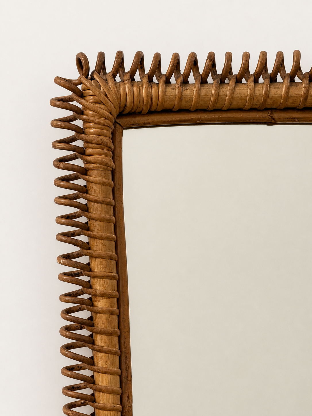 Large Italian Bamboo Mirror by Franco Albini
