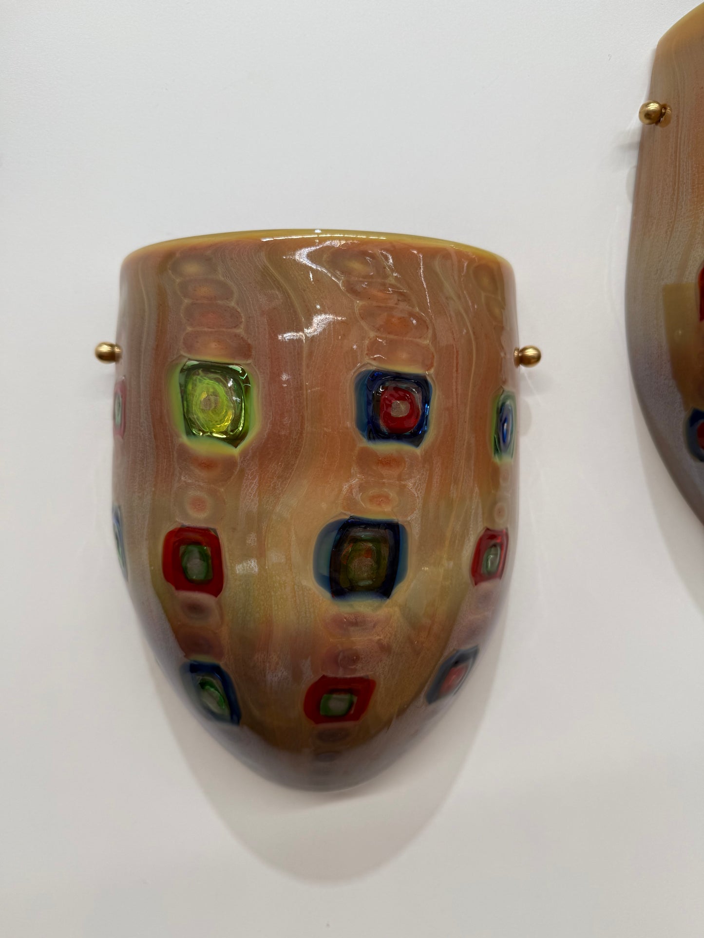 Pair of Murano Glass Wall Lights