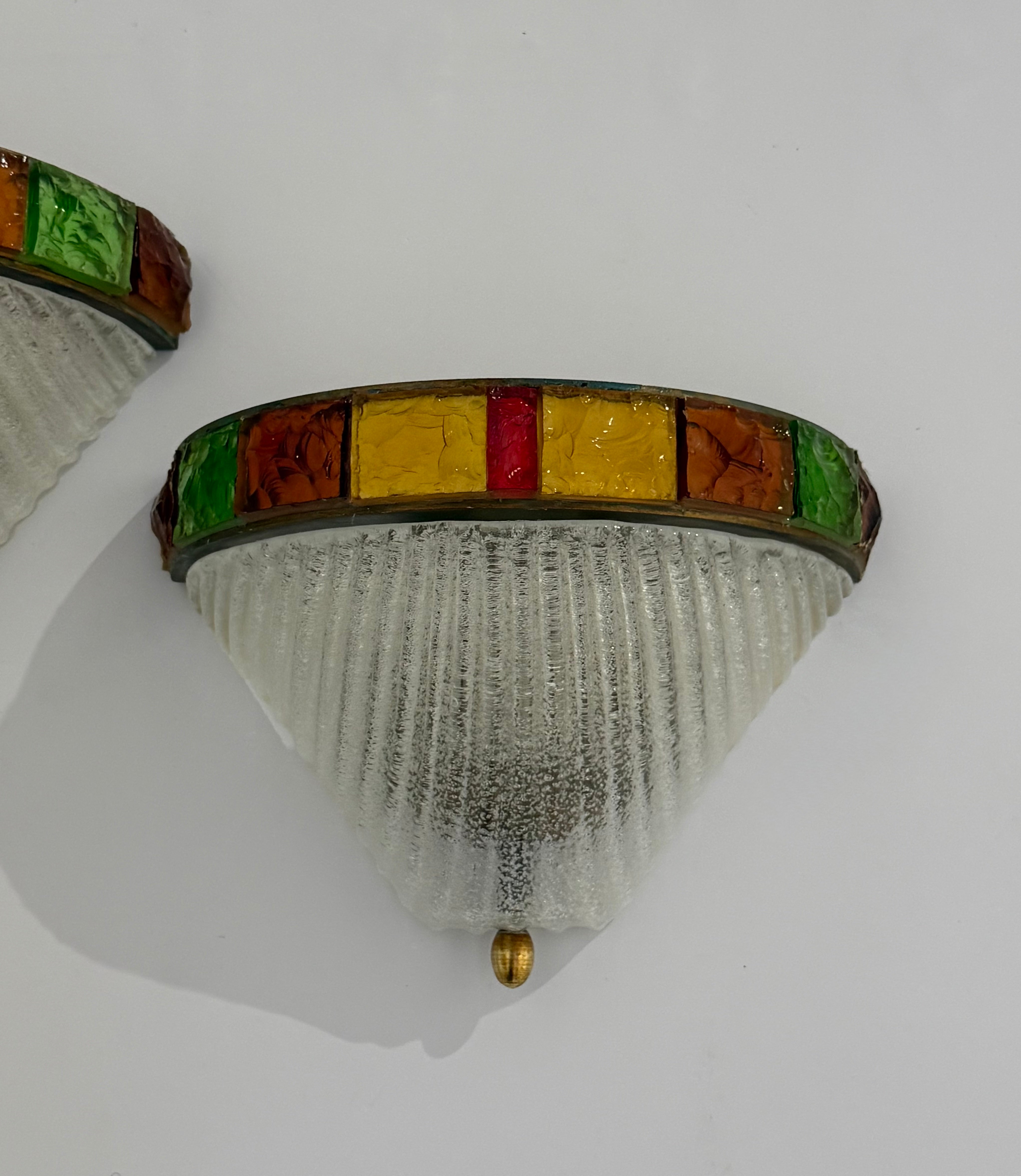 Pair of Murano Wall Lights by Poliarte