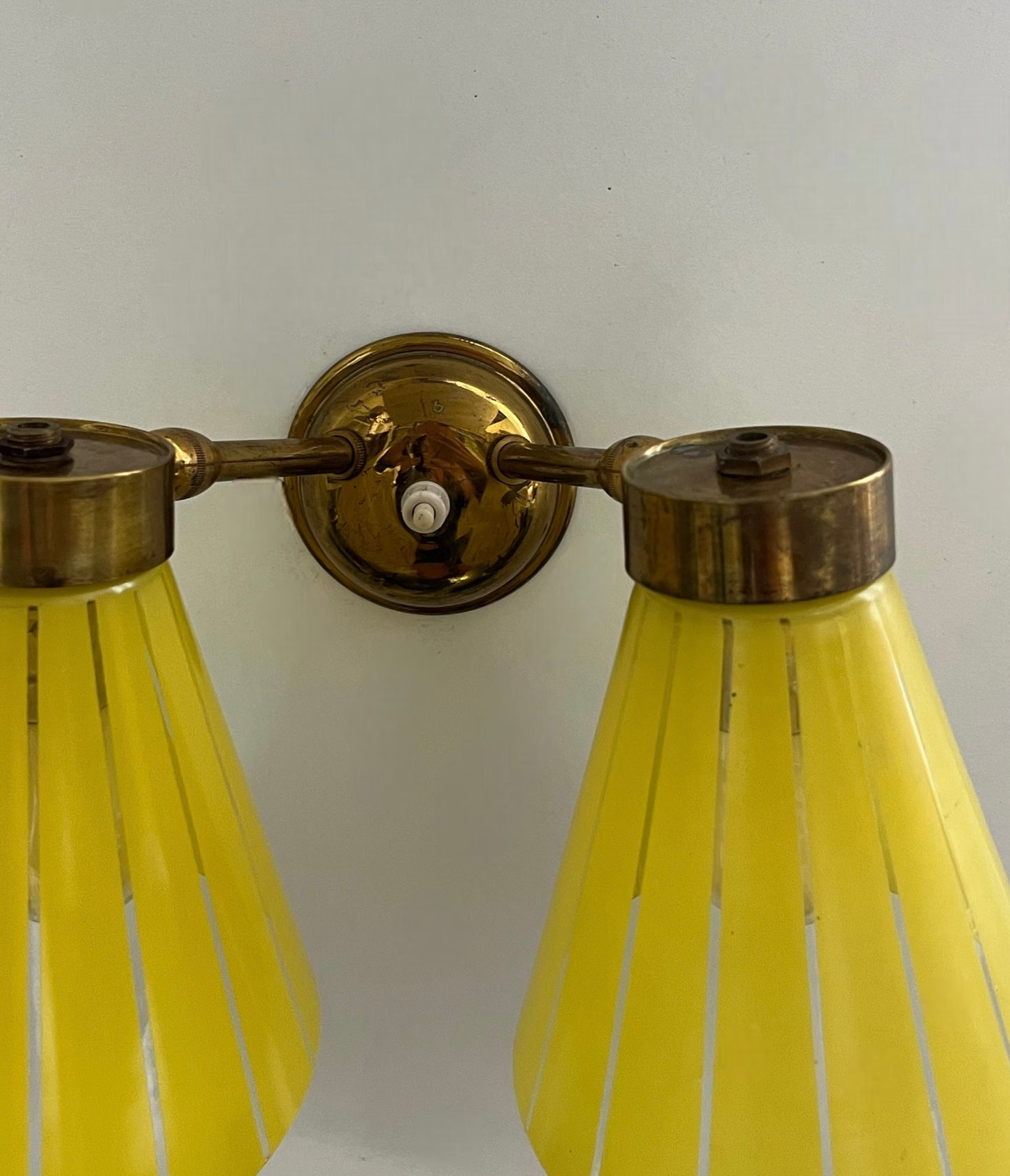 Pair of 1950’s French Glass Wall Lights