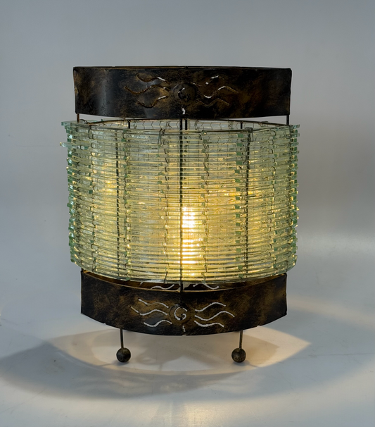 Vintage Segmented Glass Lamp